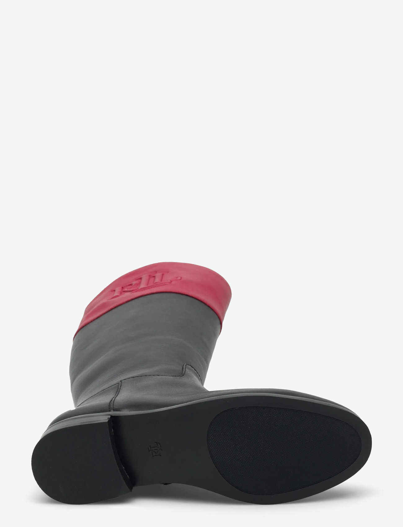 Lauren Ralph Lauren - Justine II Two-Tone Leather Riding Boot - long boots - black/festive red - 4