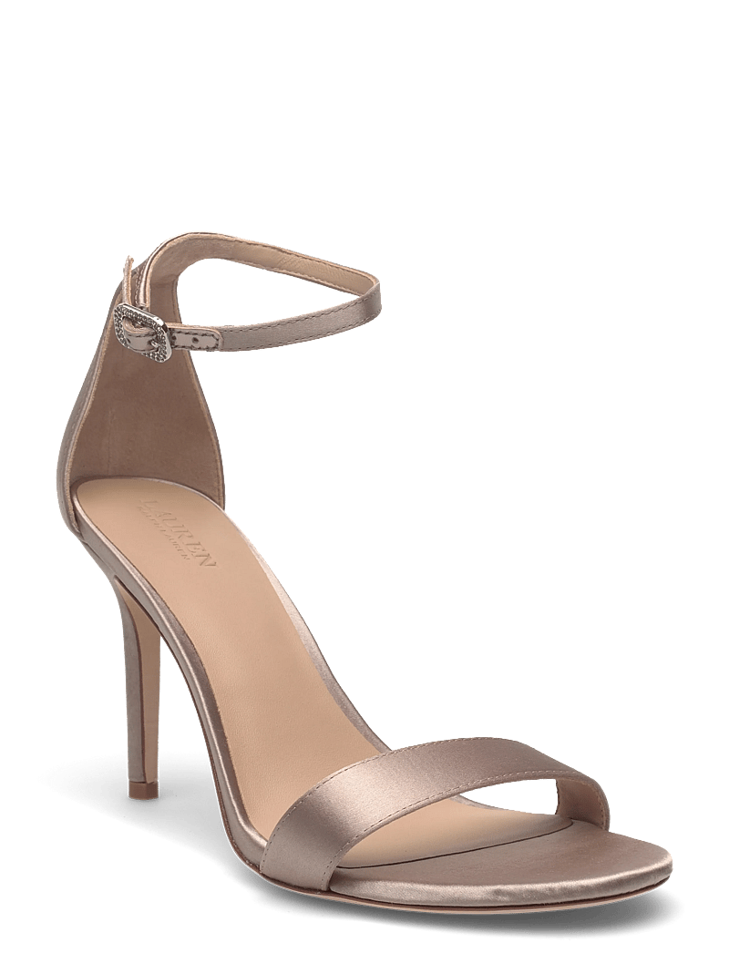 Lauren Ralph Lauren - Allie Pavé-Buckle Satin Sandal - lahtised kontsakingad - taupe brown - 0