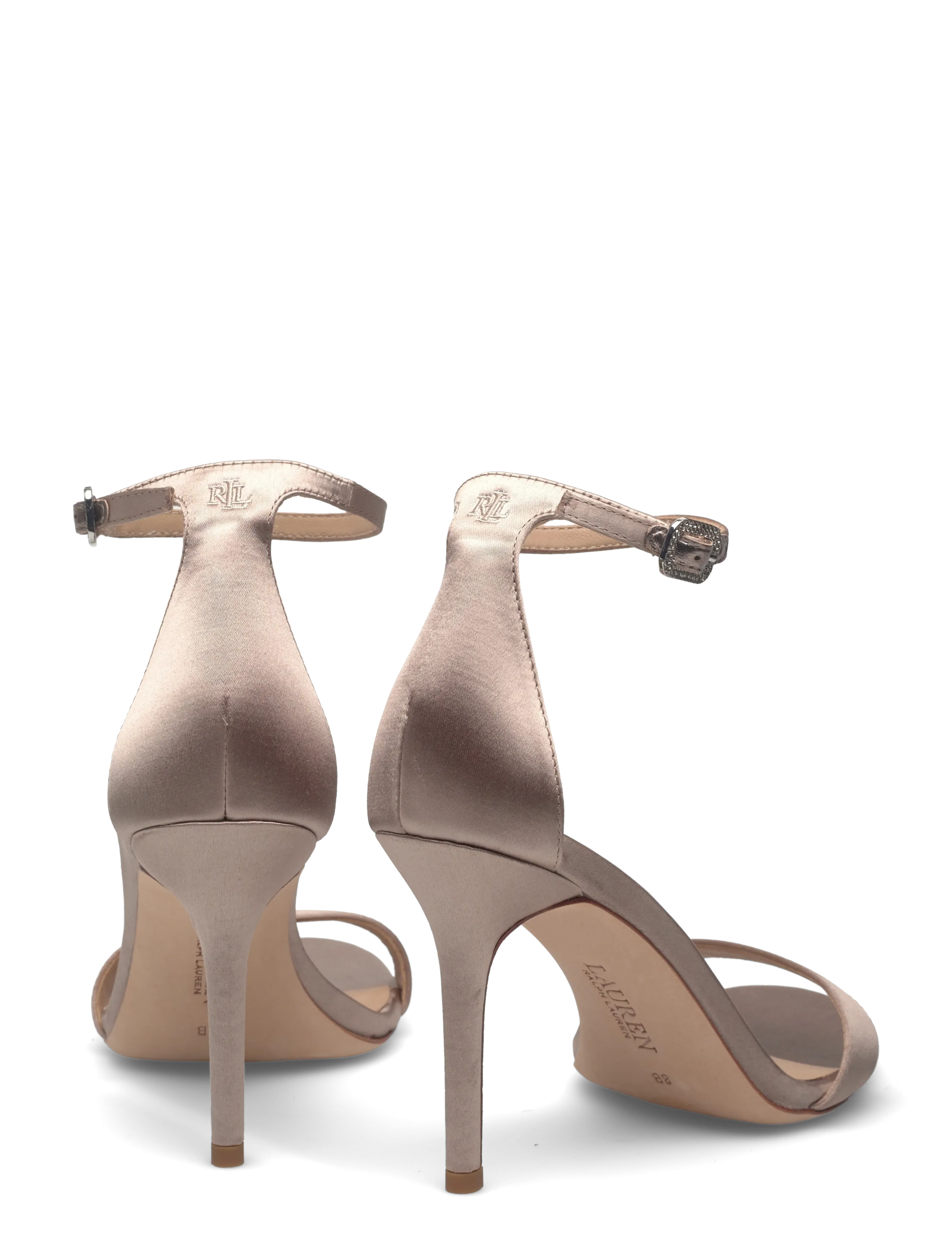 Lauren Ralph Lauren - Allie Pavé-Buckle Satin Sandal - sandaletten - taupe brown - 4