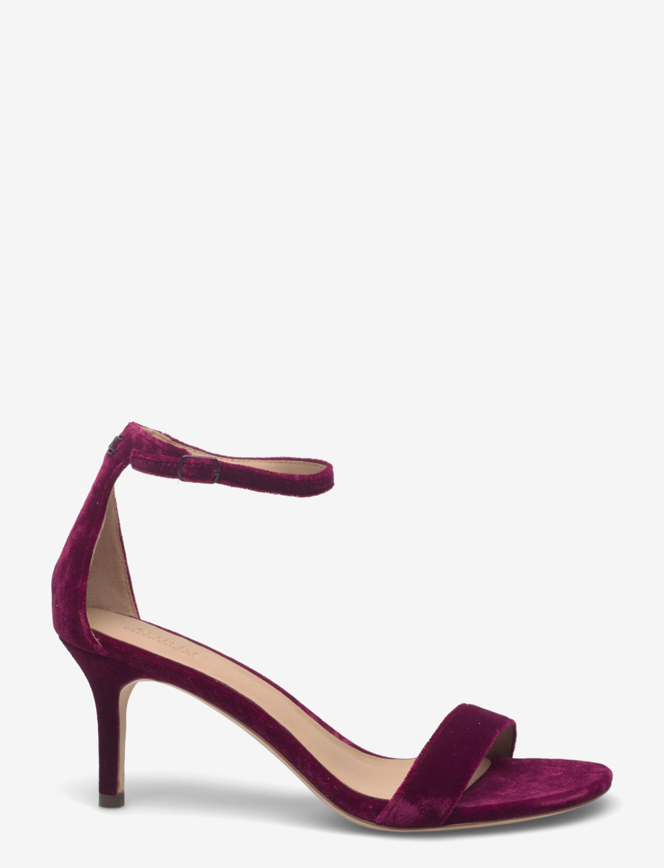 Lauren Ralph Lauren - Allie Mid-Heel Velvet Sandal - sandaletter - garnet - 1