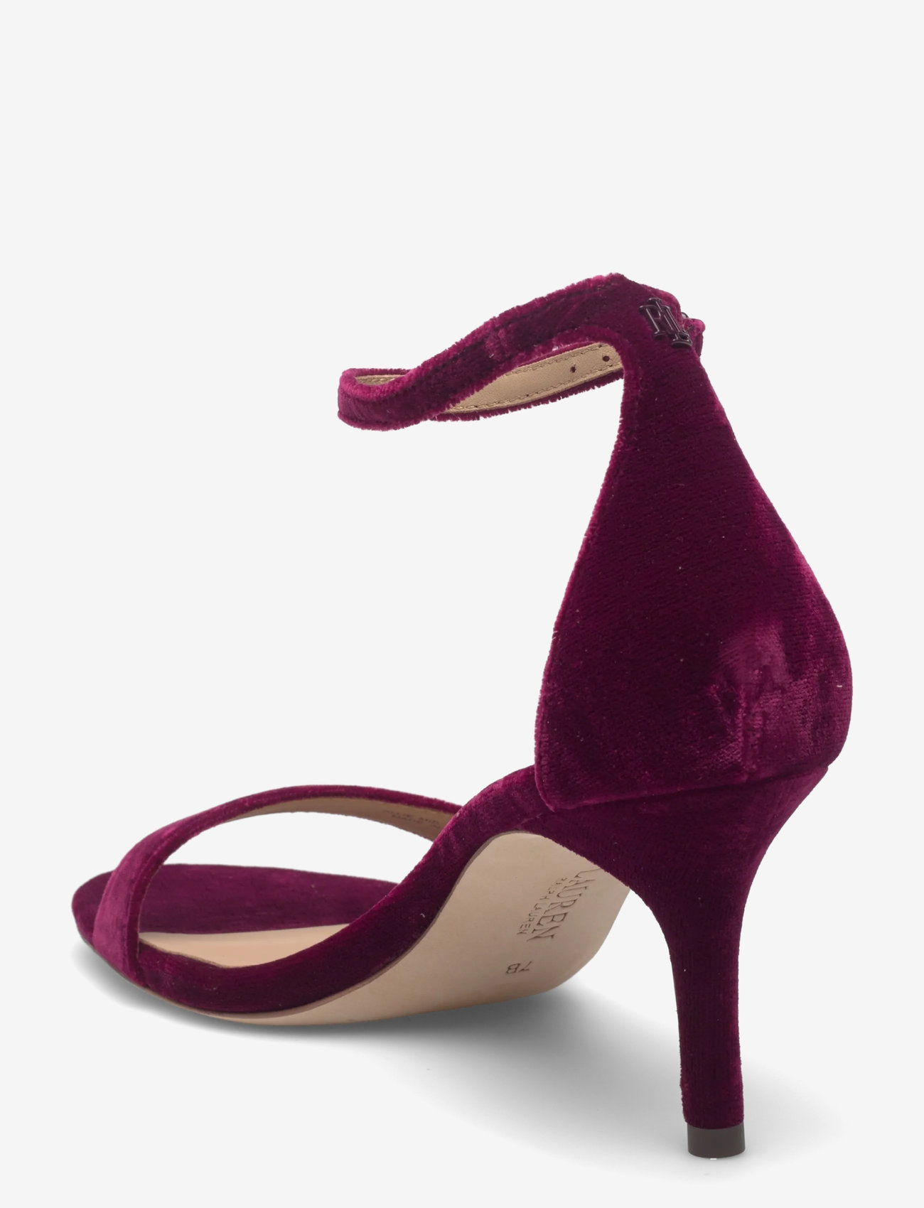 Lauren Ralph Lauren - Allie Mid-Heel Velvet Sandal - sandaletter - garnet - 2