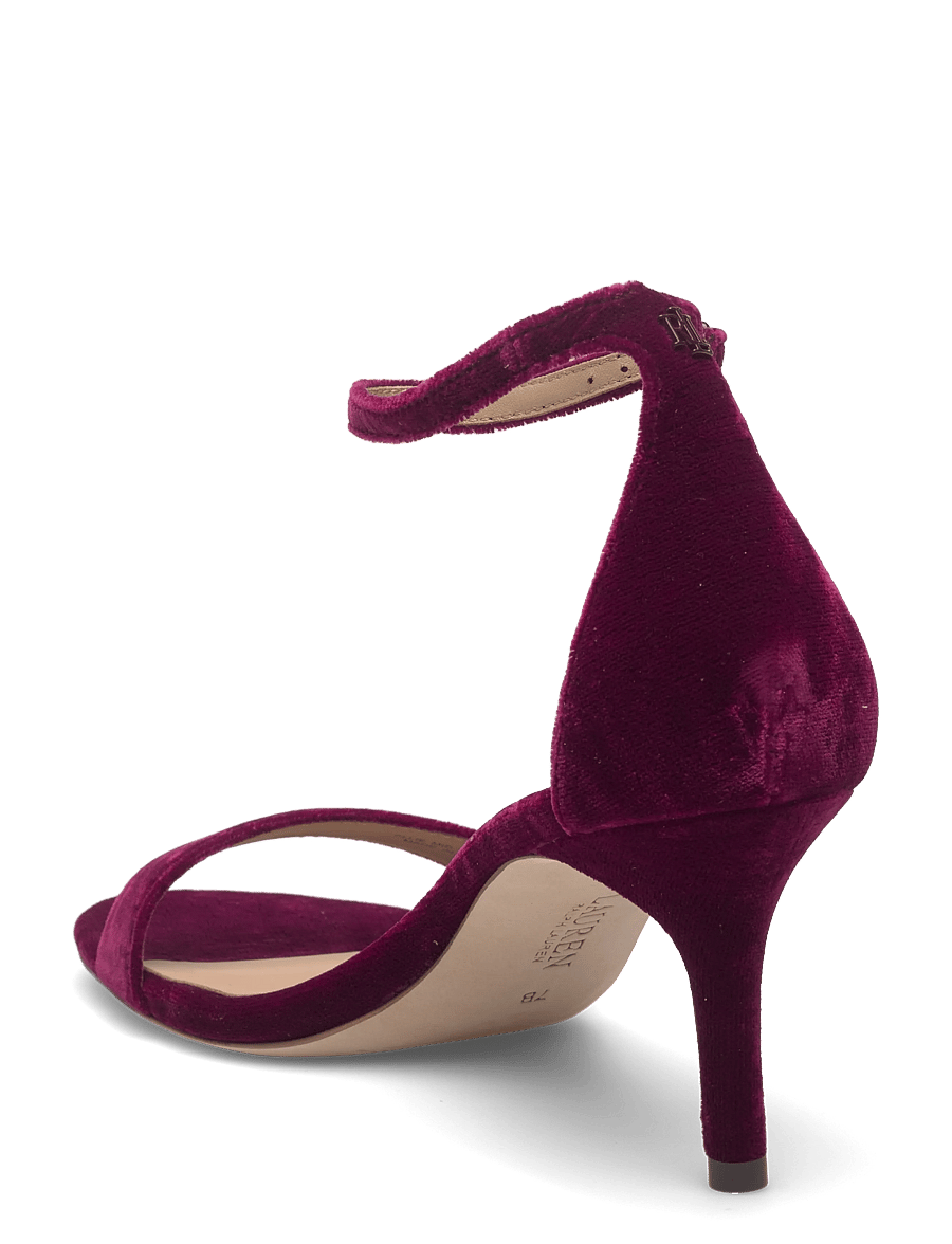 Lauren Ralph Lauren - Allie Mid-Heel Velvet Sandal - sandales à talons - garnet - 2