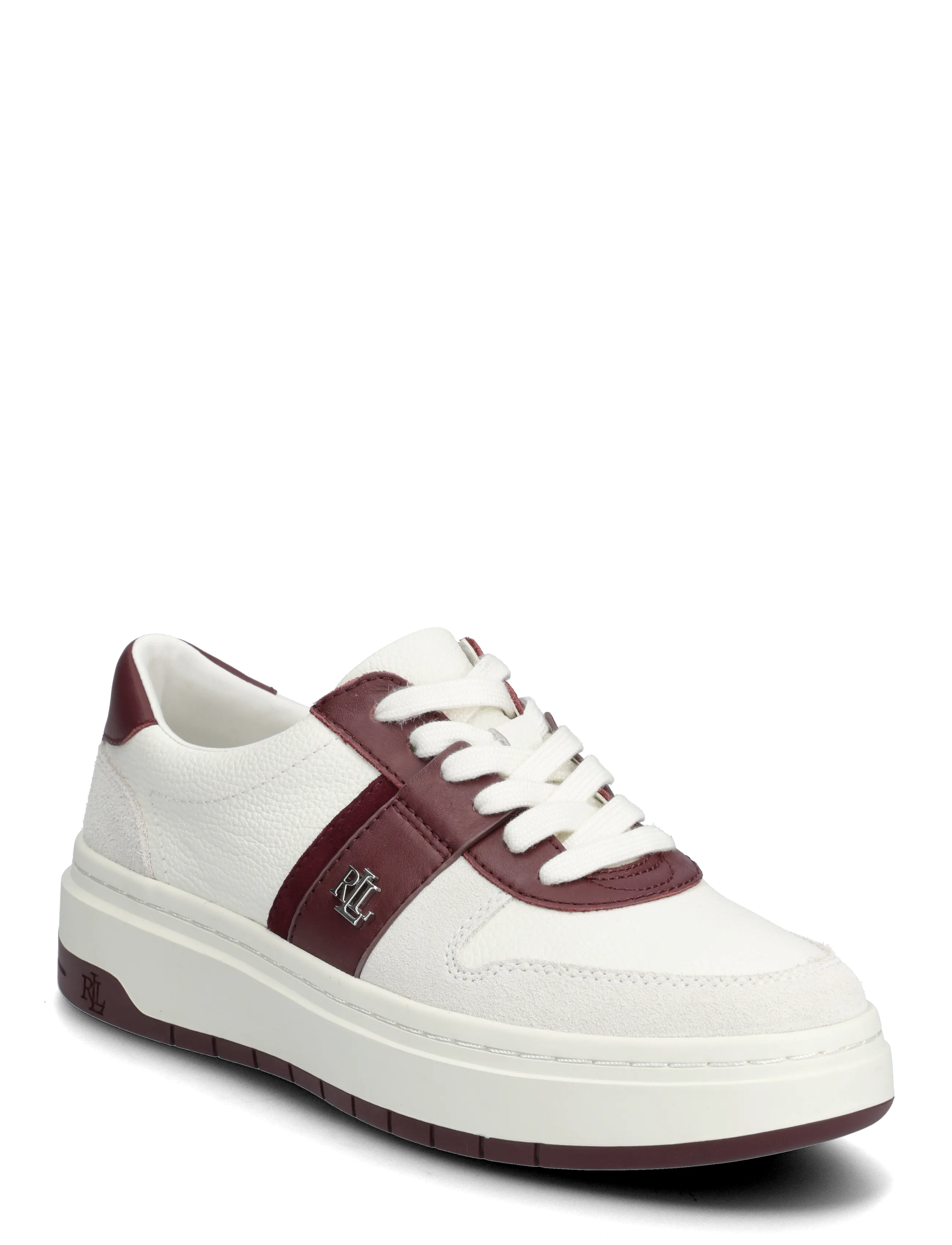 Lauren Ralph Lauren Harlie Two-Tone Leather & Suede Sneaker - Konfirmation - SNW WHT/BIANCO/DA / white
