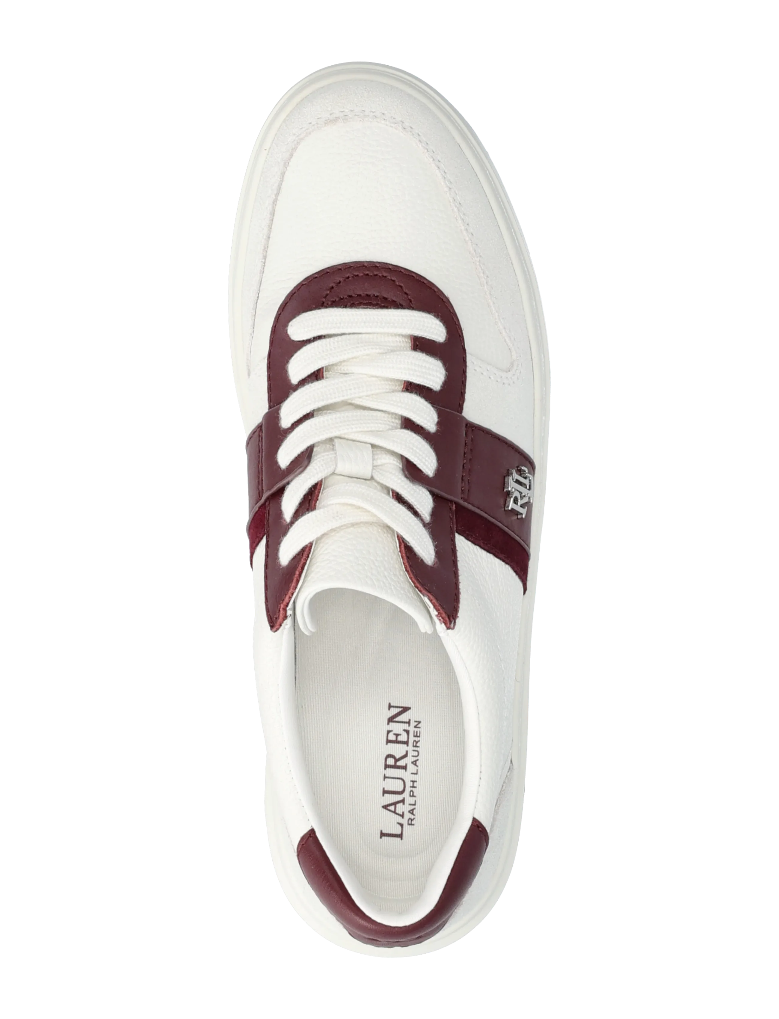 Lauren Ralph Lauren - Harlie Two-Tone Leather & Suede Sneaker - confirmation - snw wht/bianco/da - 3