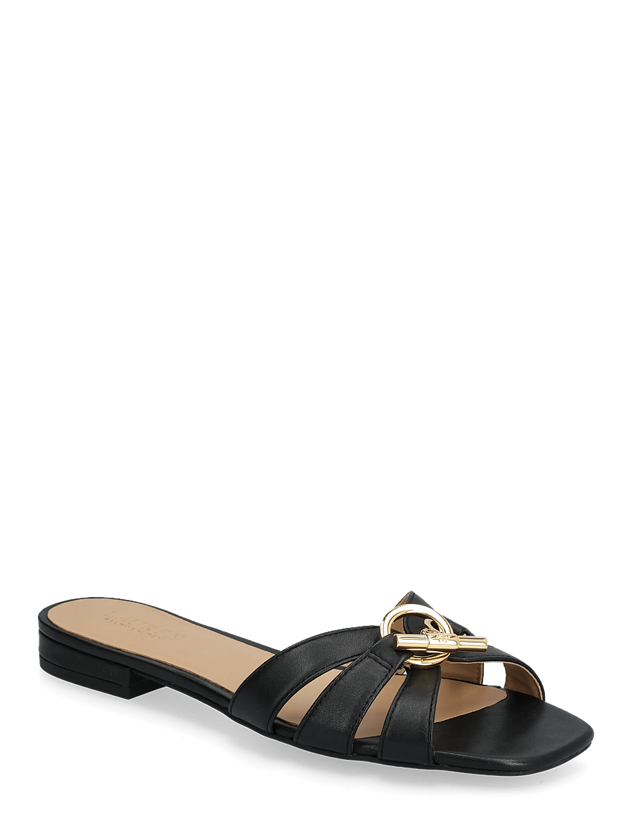 Lauren Ralph Lauren - Blaike Nappa Leather Slide Sandal - flache sandalen - black - 0