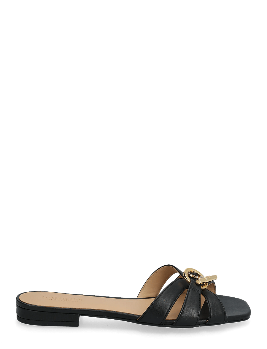 Lauren Ralph Lauren - Blaike Nappa Leather Slide Sandal - flache sandalen - black - 1