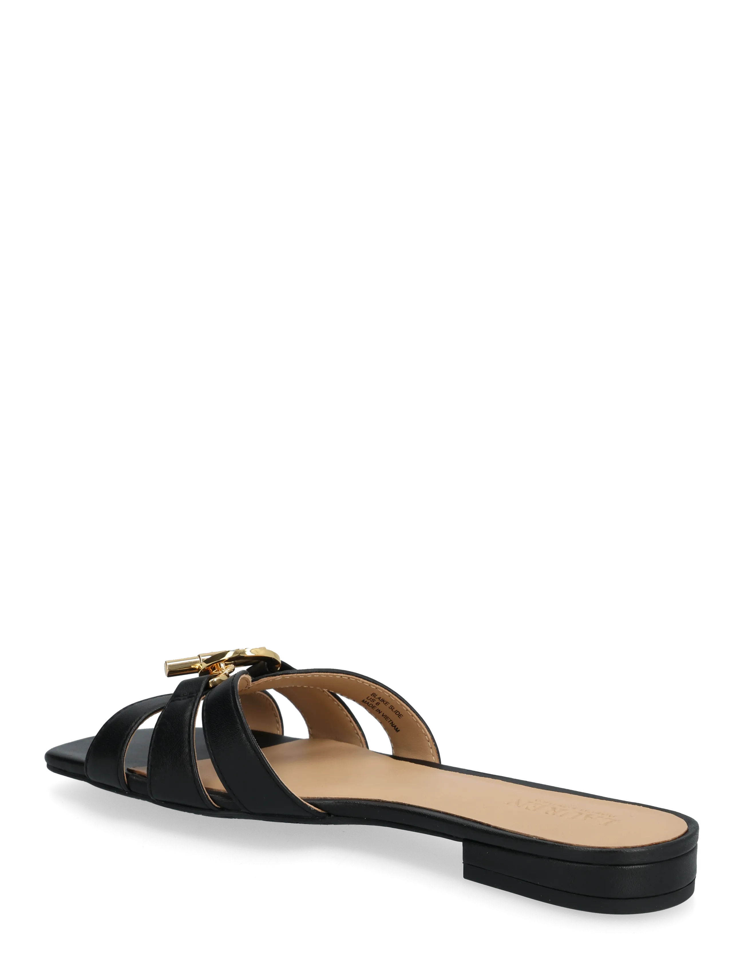 Lauren Ralph Lauren - Blaike Nappa Leather Slide Sandal - flat sandals - black - 2