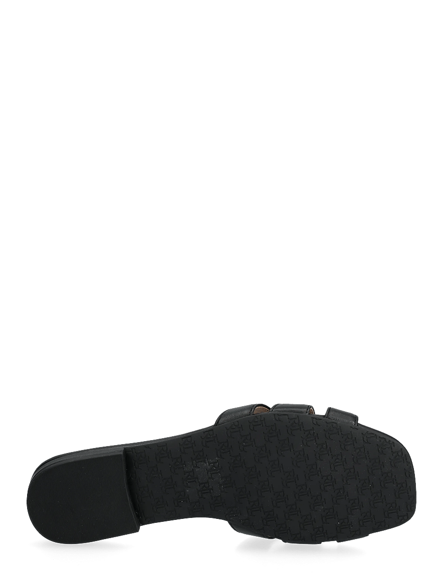 Lauren Ralph Lauren - Blaike Nappa Leather Slide Sandal - flache sandalen - black - 4