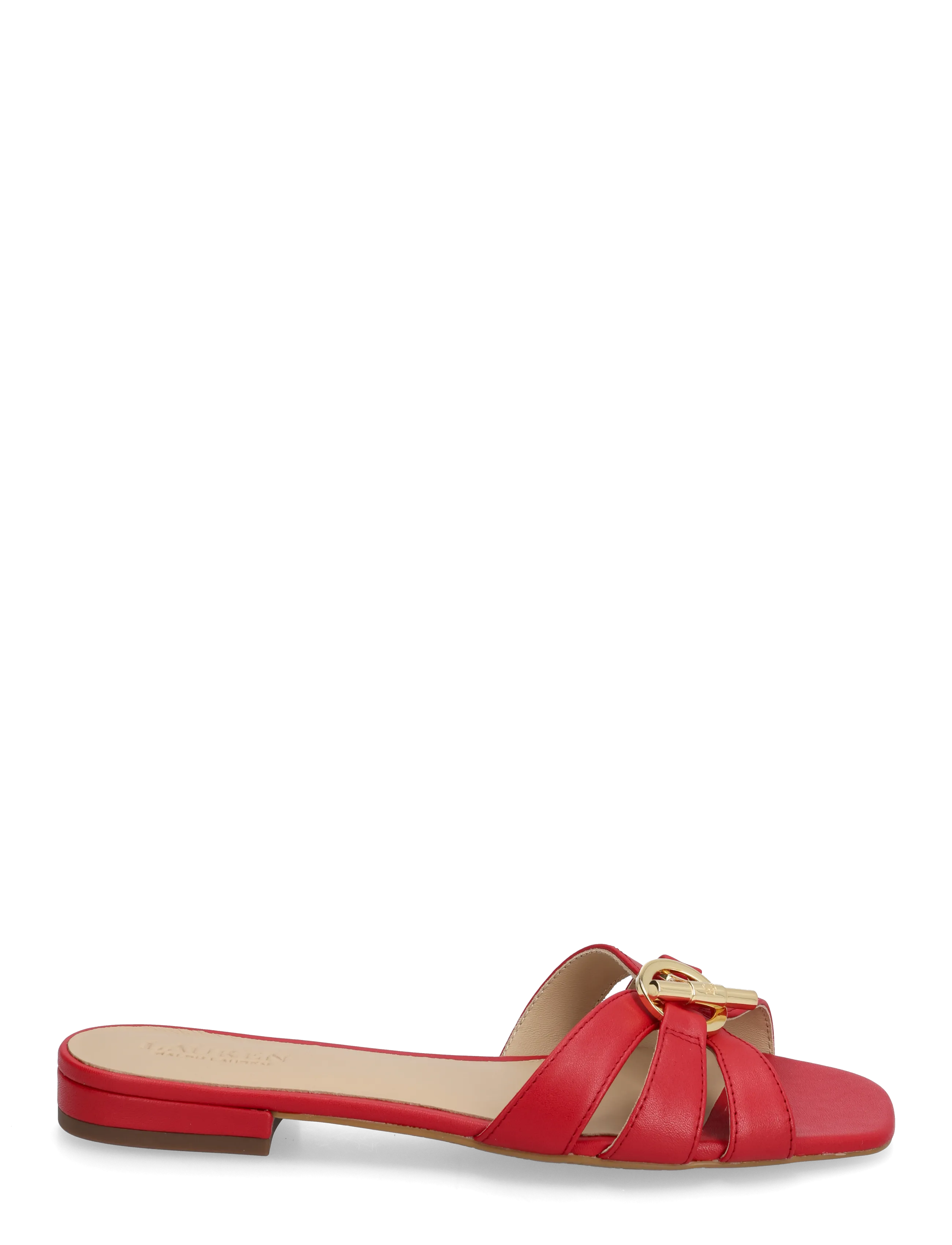 Lauren Ralph Lauren - Blaike Nappa Leather Slide Sandal - flade sandaler - festive red - 1