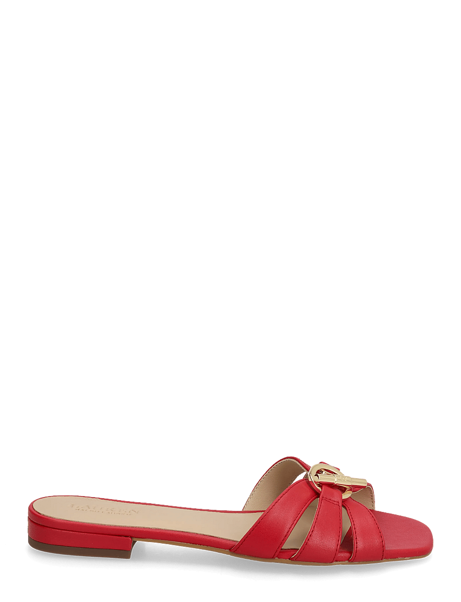 Lauren Ralph Lauren - Blaike Nappa Leather Slide Sandal - flade sandaler - festive red - 1