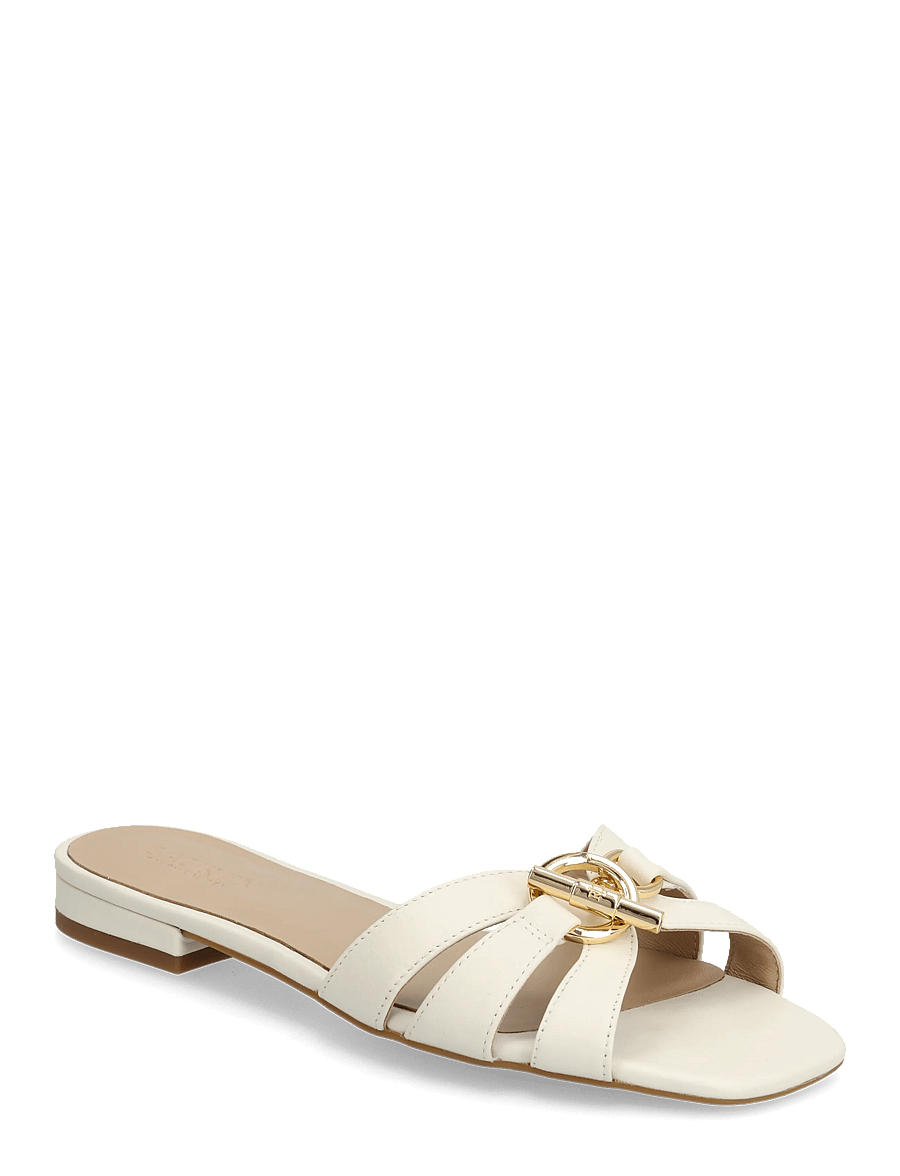 Lauren Ralph Lauren - Blaike Nappa Leather Slide Sandal - flade sandaler - soft white - 0