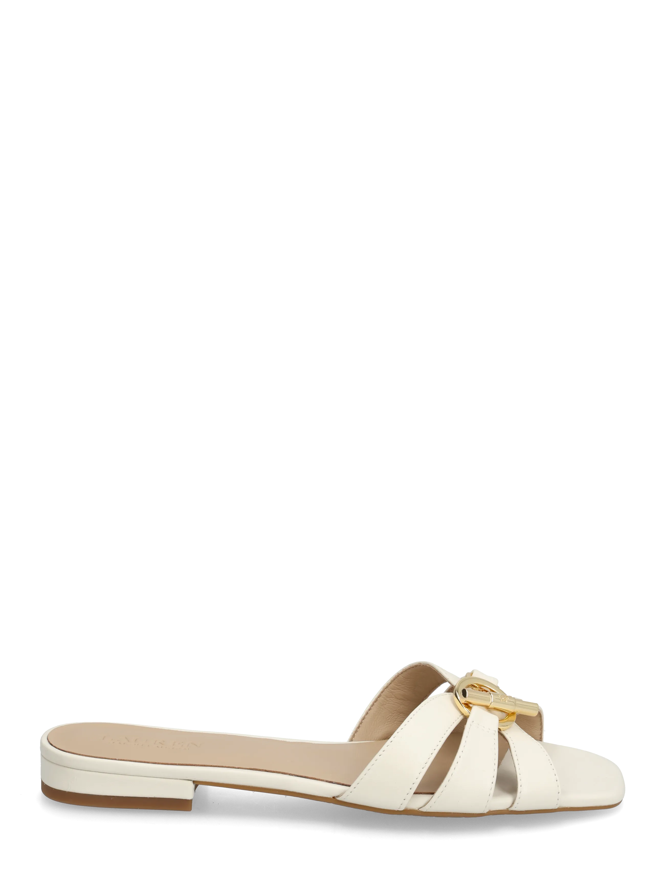 Lauren Ralph Lauren - Blaike Nappa Leather Slide Sandal - flade sandaler - soft white - 1