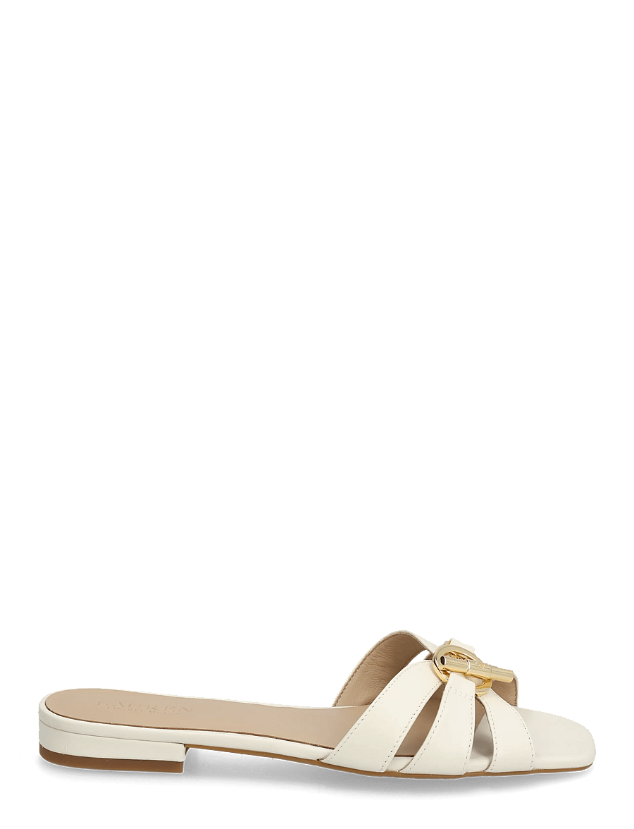 Lauren Ralph Lauren - Blaike Nappa Leather Slide Sandal - flade sandaler - soft white - 1