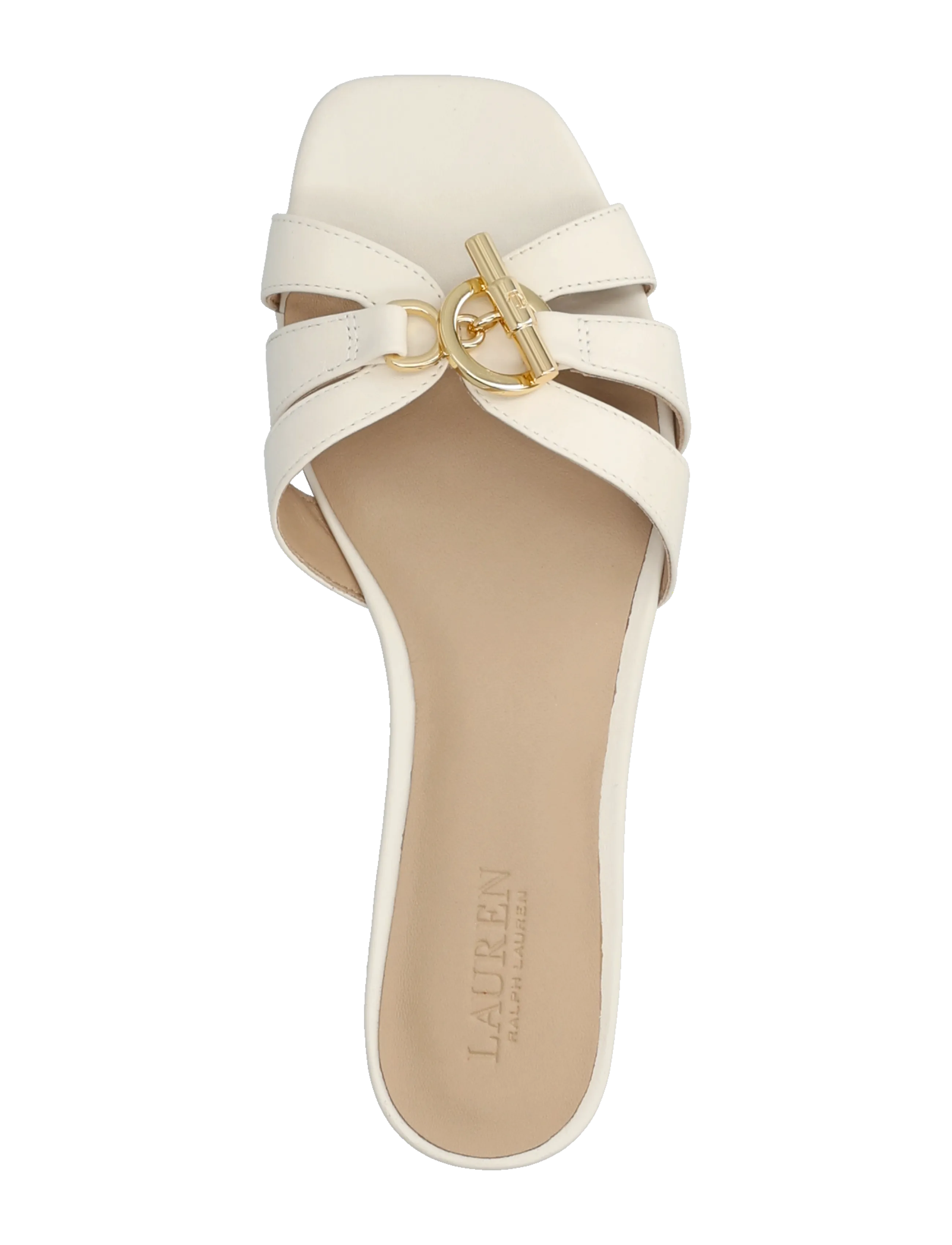 Lauren Ralph Lauren - Blaike Nappa Leather Slide Sandal - flade sandaler - soft white - 3