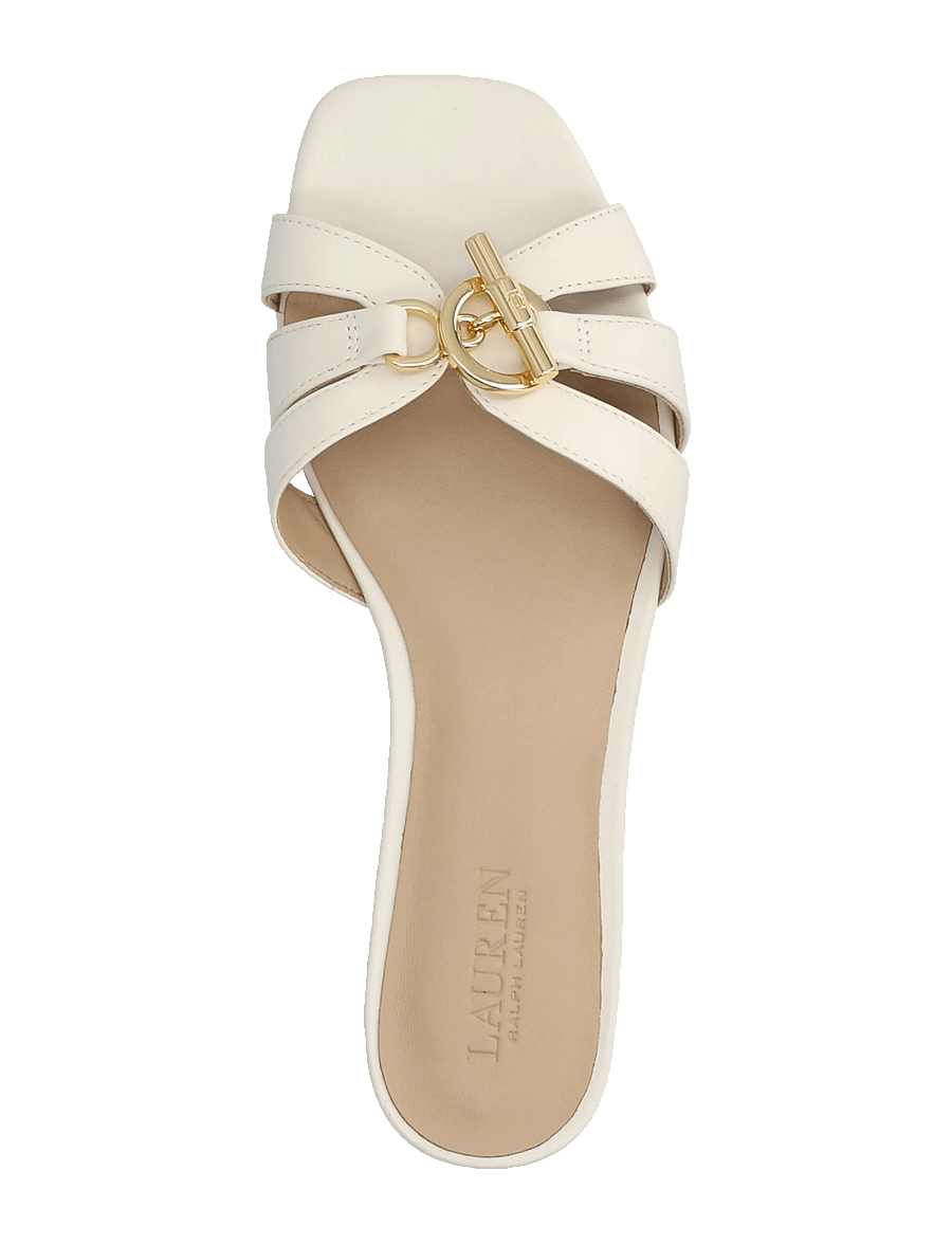 Lauren Ralph Lauren - Blaike Nappa Leather Slide Sandal - flade sandaler - soft white - 3