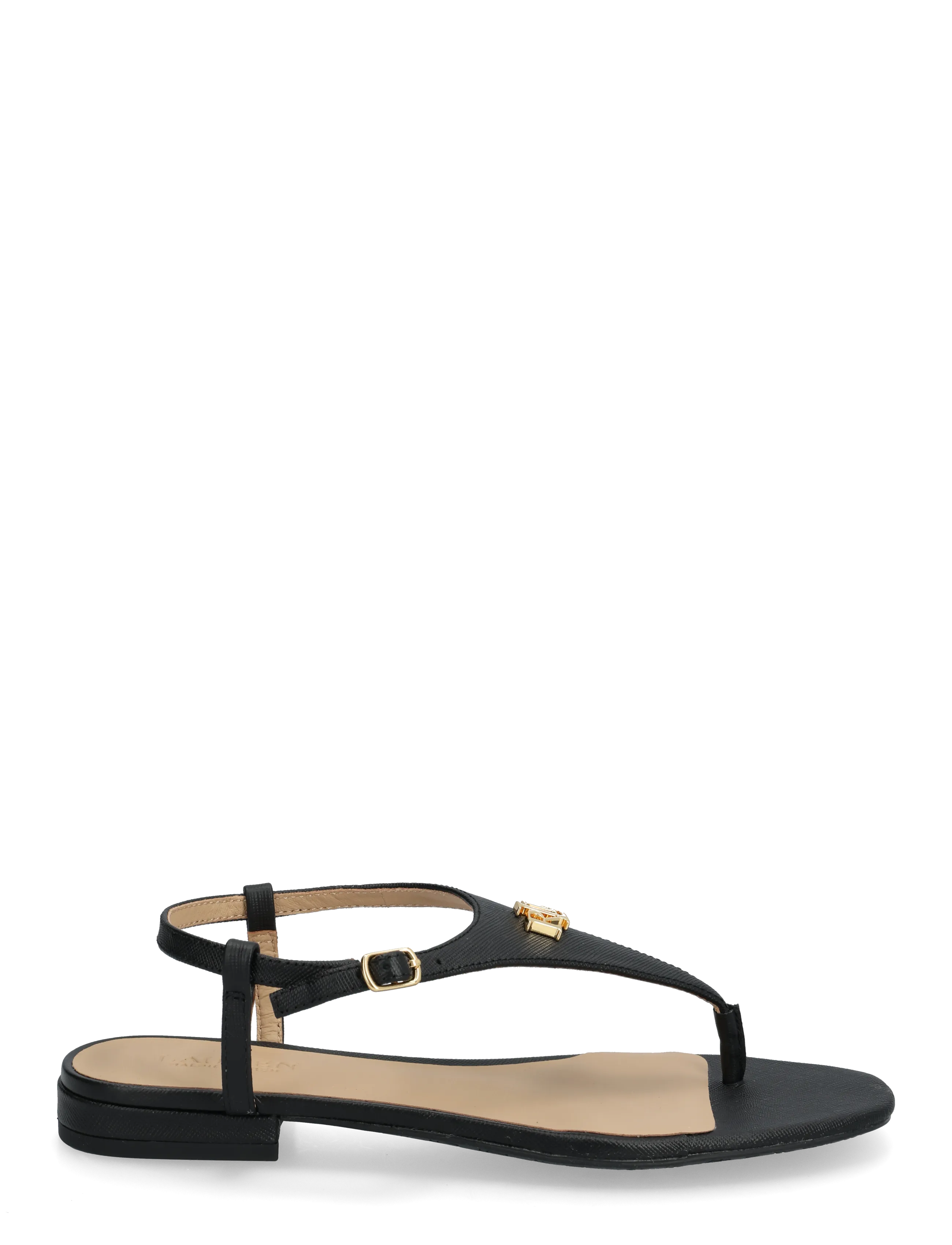 Lauren Ralph Lauren - Everley II Crosshatch Leather Sandal - matalat sandaalit - black - 1