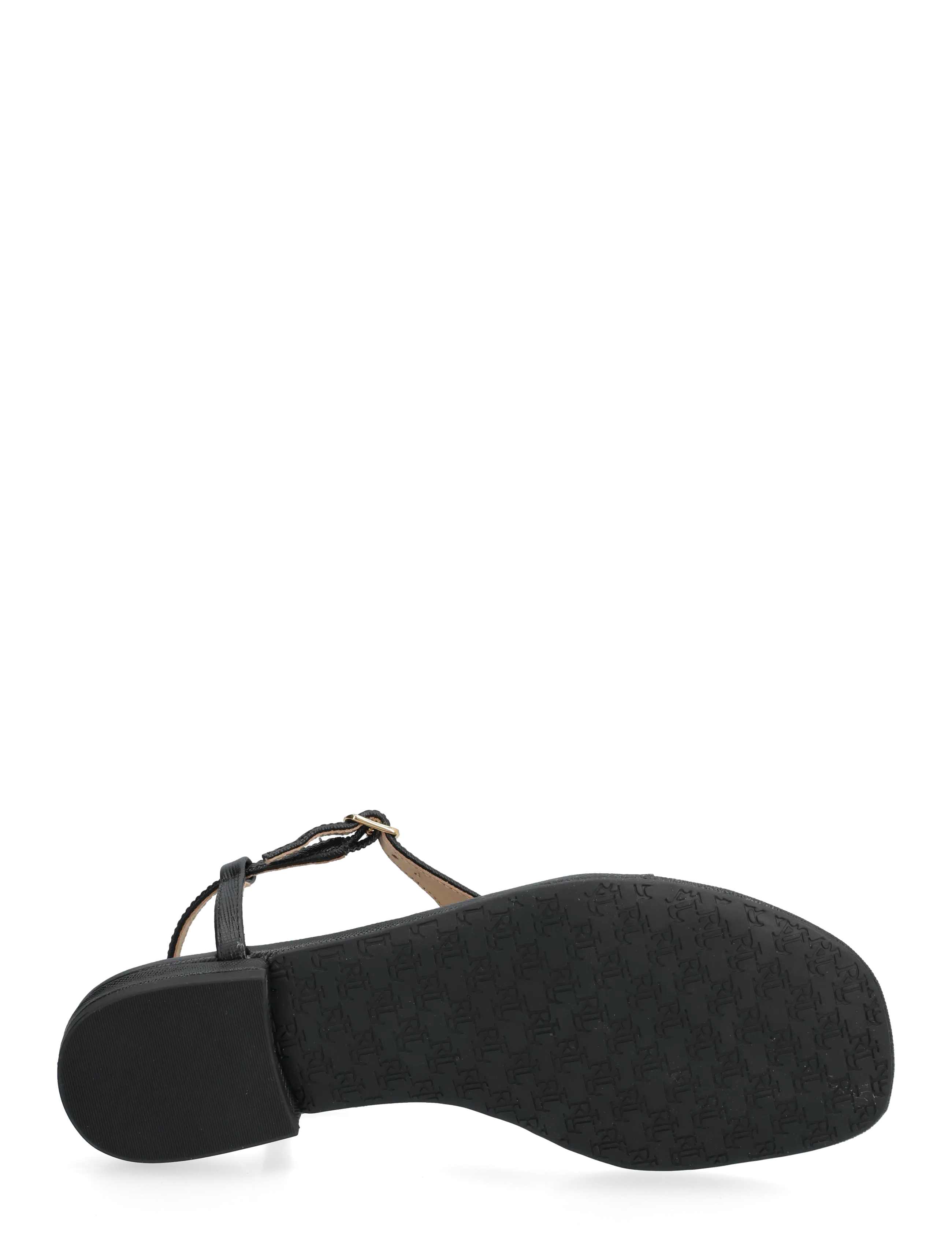 Lauren Ralph Lauren - Everley II Crosshatch Leather Sandal - matalat sandaalit - black - 4