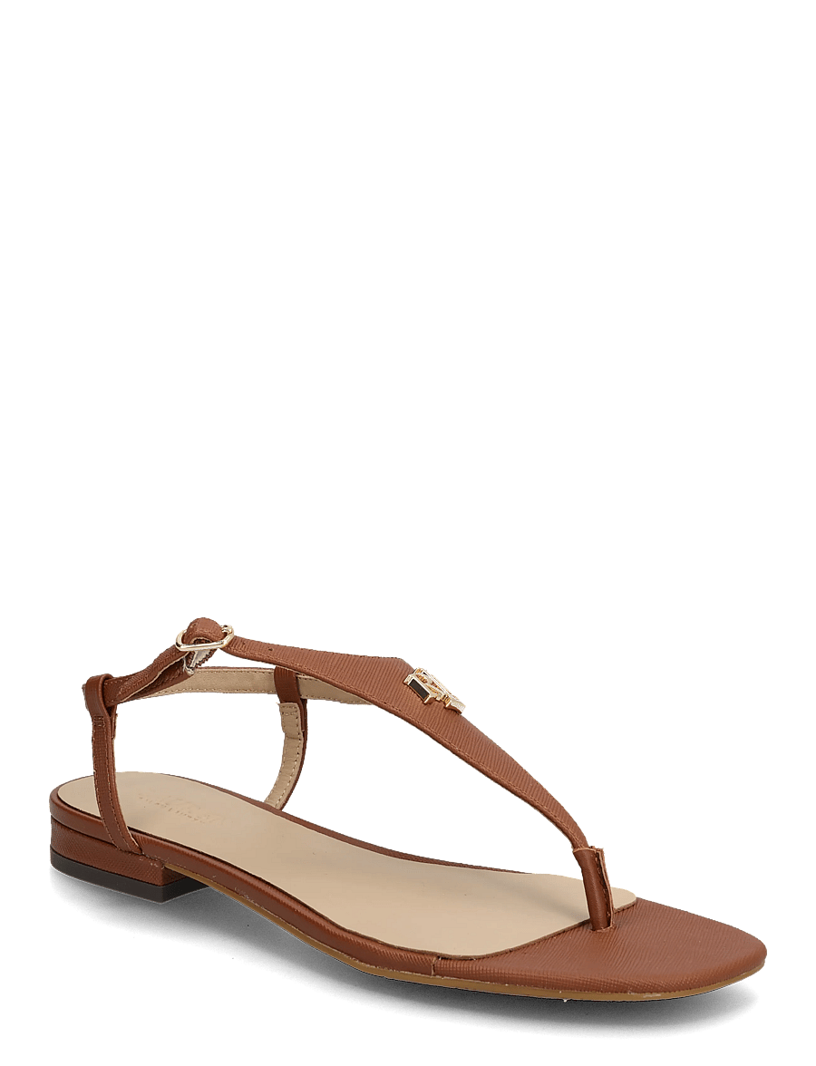 Lauren Ralph Lauren - Everley II Crosshatch Leather Sandal - madalad sandaalid - lauren tan - 0
