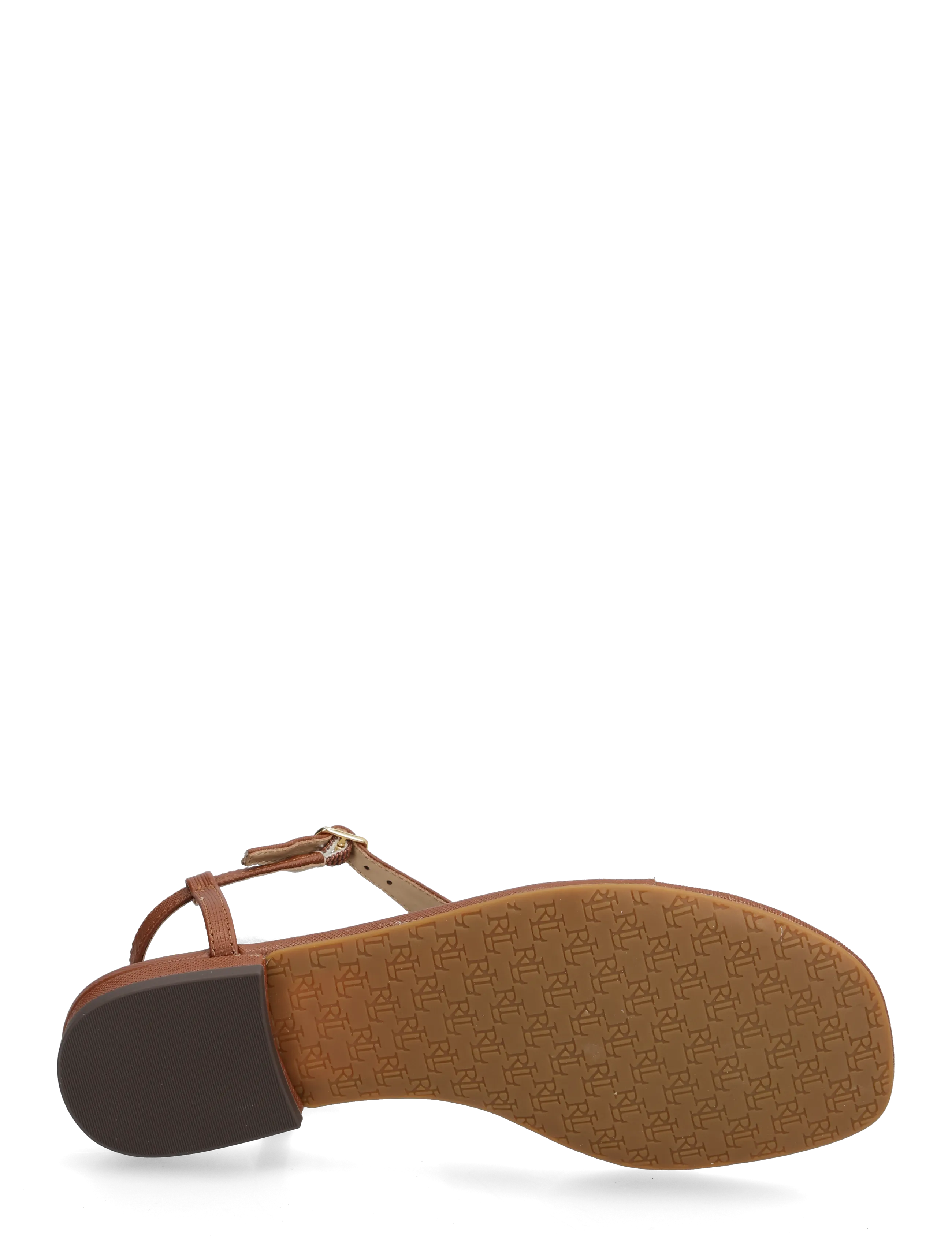 Lauren Ralph Lauren - Everley II Crosshatch Leather Sandal - flade sandaler - lauren tan - 4