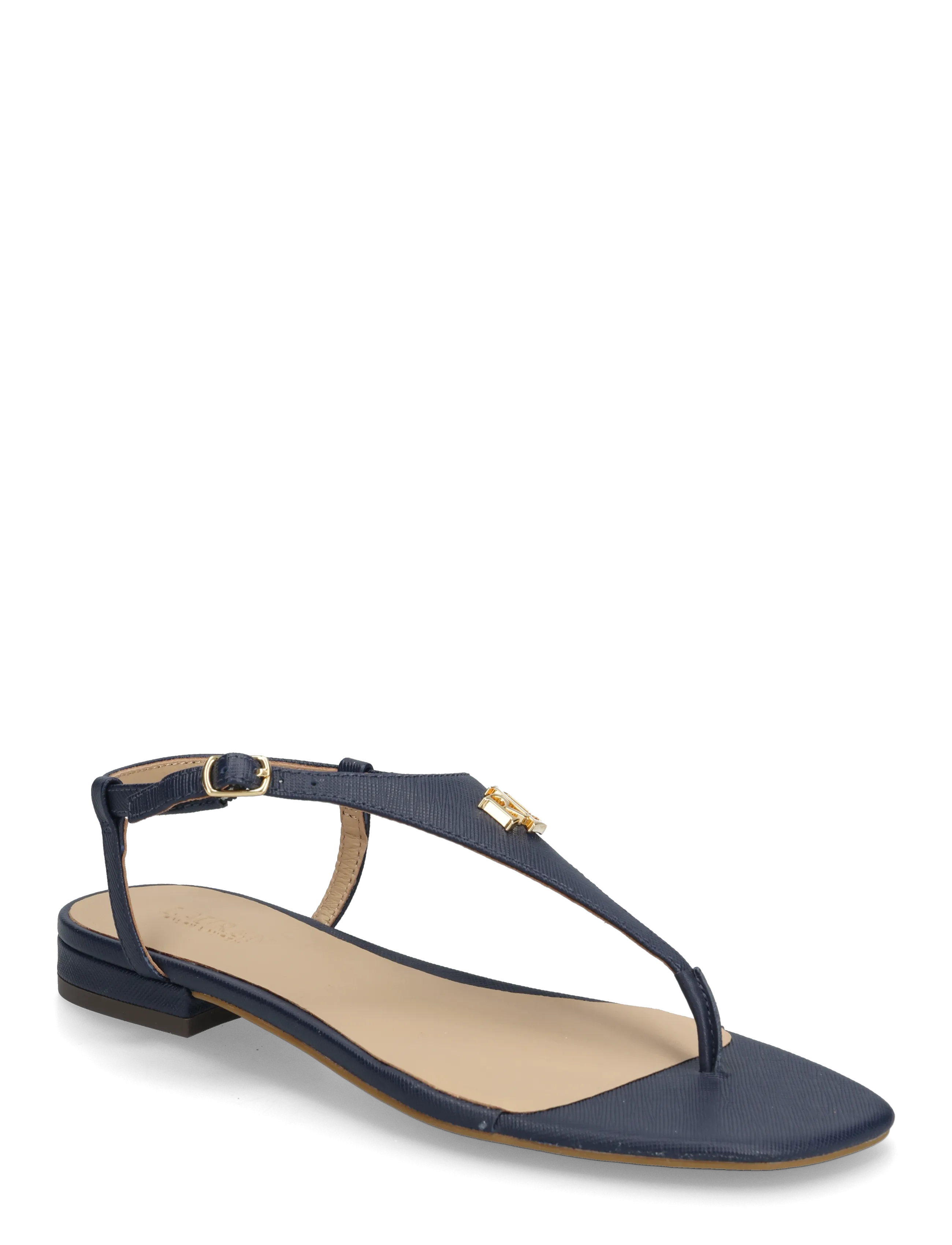 Lauren Ralph Lauren Everley II Crosshatch Leather Sandal - Sko - REFINED NAVY / navy
