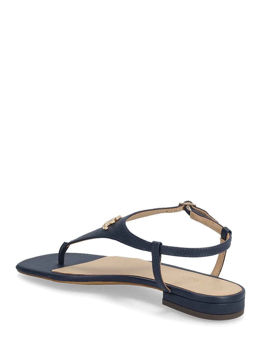 Lauren Ralph Lauren - Everley II Crosshatch Leather Sandal - platta sandaler - refined navy - 2