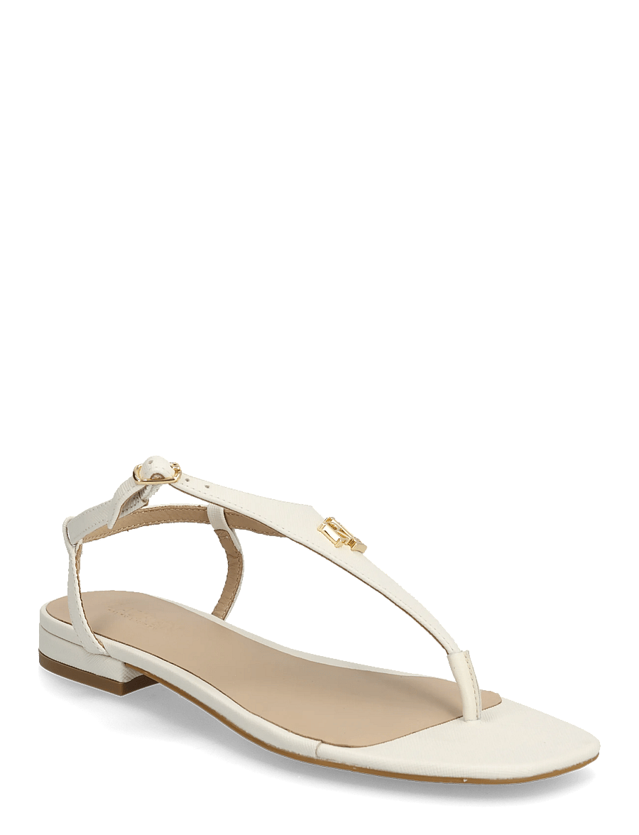 Lauren Ralph Lauren - Everley II Crosshatch Leather Sandal - madalad sandaalid - soft white - 0