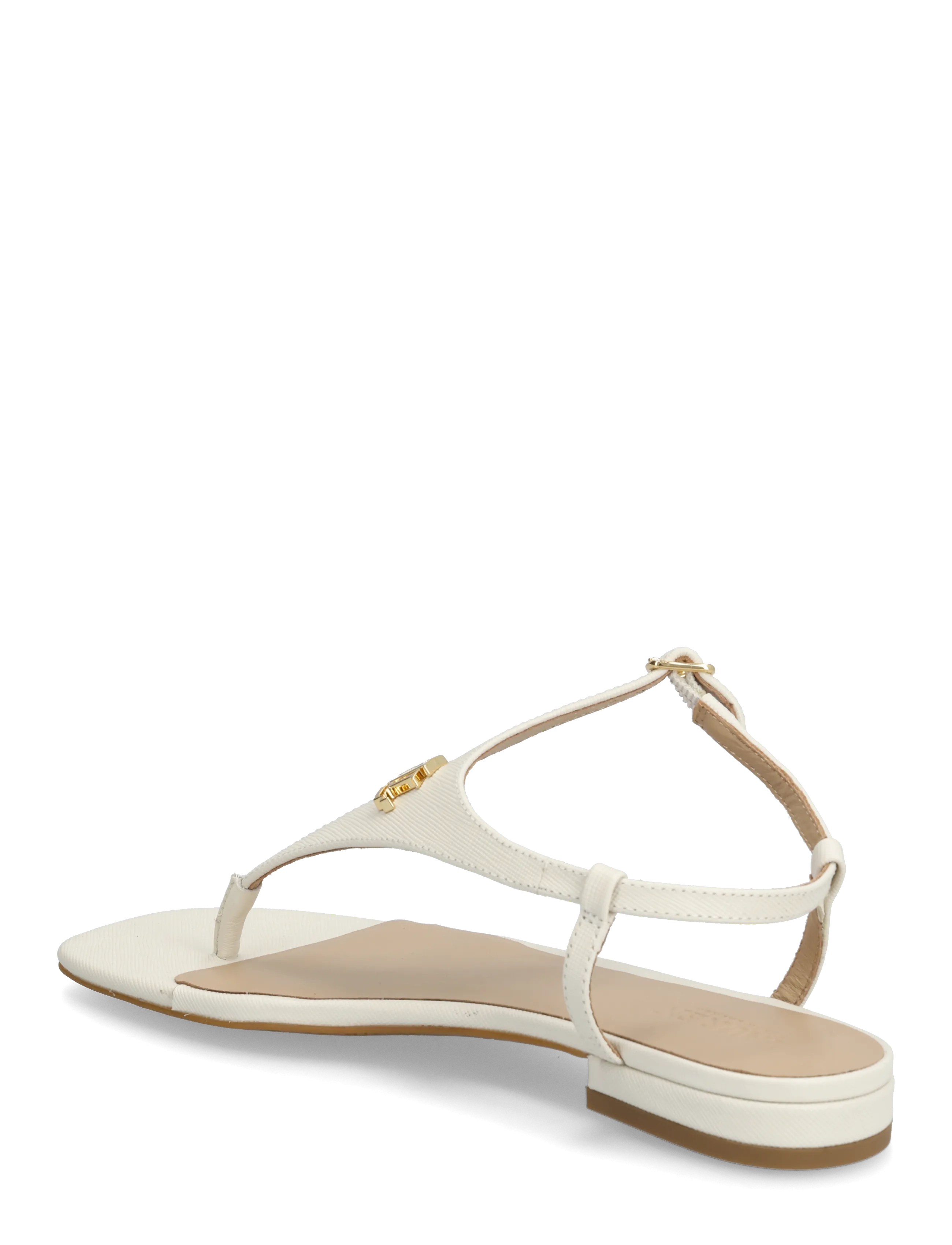 Lauren Ralph Lauren - Everley II Crosshatch Leather Sandal - flade sandaler - soft white - 2