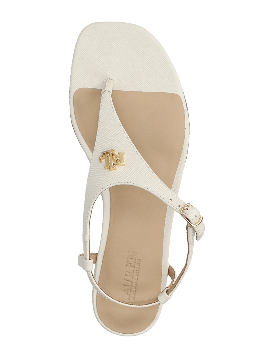 Lauren Ralph Lauren - Everley II Crosshatch Leather Sandal - madalad sandaalid - soft white - 3