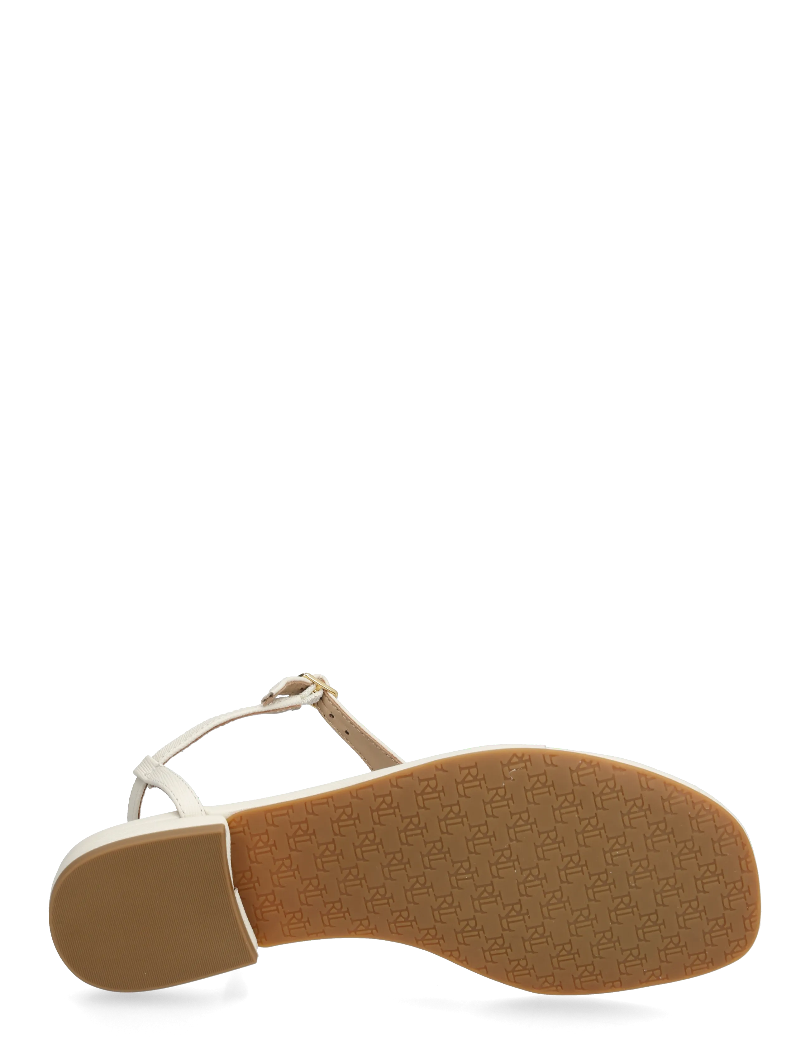 Lauren Ralph Lauren - Everley II Crosshatch Leather Sandal - flade sandaler - soft white - 4