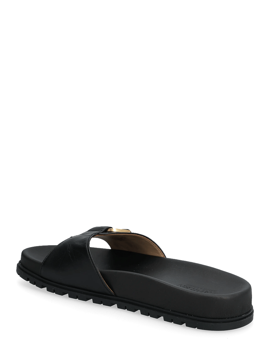 Lauren Ralph Lauren - Tasha Leather Slide Sandal - flade sandaler - black - 2