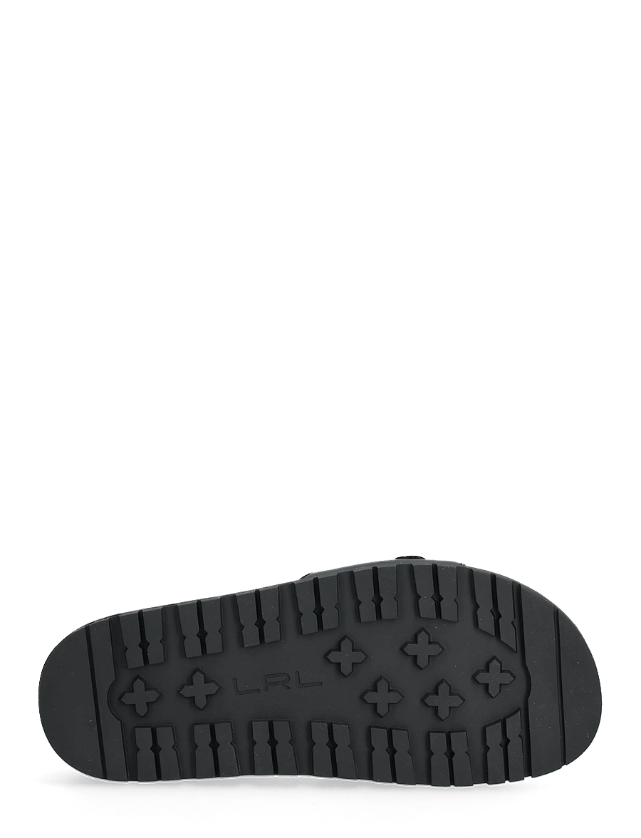 Lauren Ralph Lauren - Tasha Leather Slide Sandal - flade sandaler - black - 4
