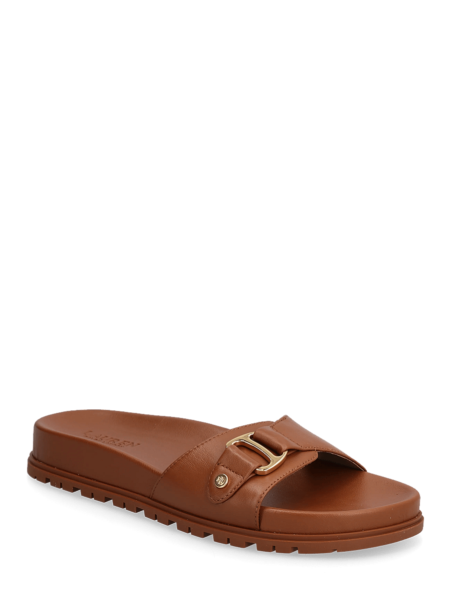Lauren Ralph Lauren - Tasha Leather Slide Sandal - flade sandaler - lauren tan - 0