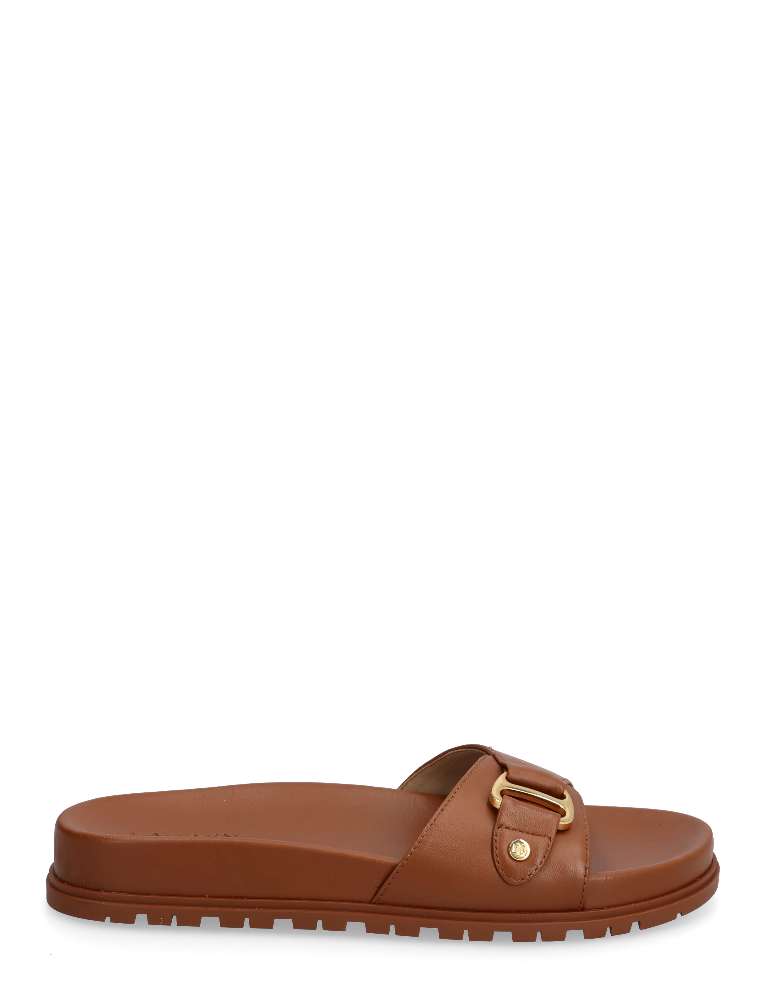 Lauren Ralph Lauren - Tasha Leather Slide Sandal - flade sandaler - lauren tan - 1