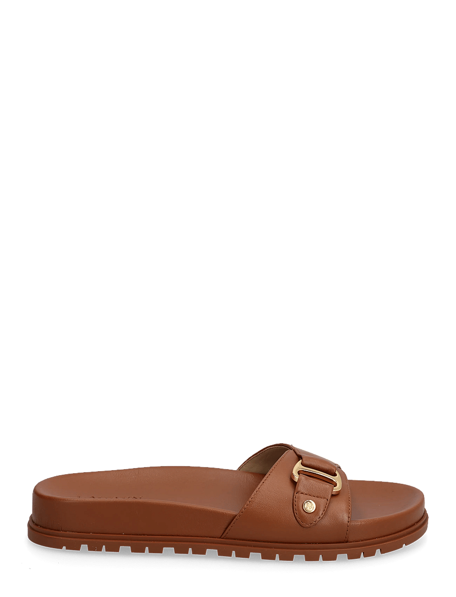 Lauren Ralph Lauren - Tasha Leather Slide Sandal - flade sandaler - lauren tan - 1