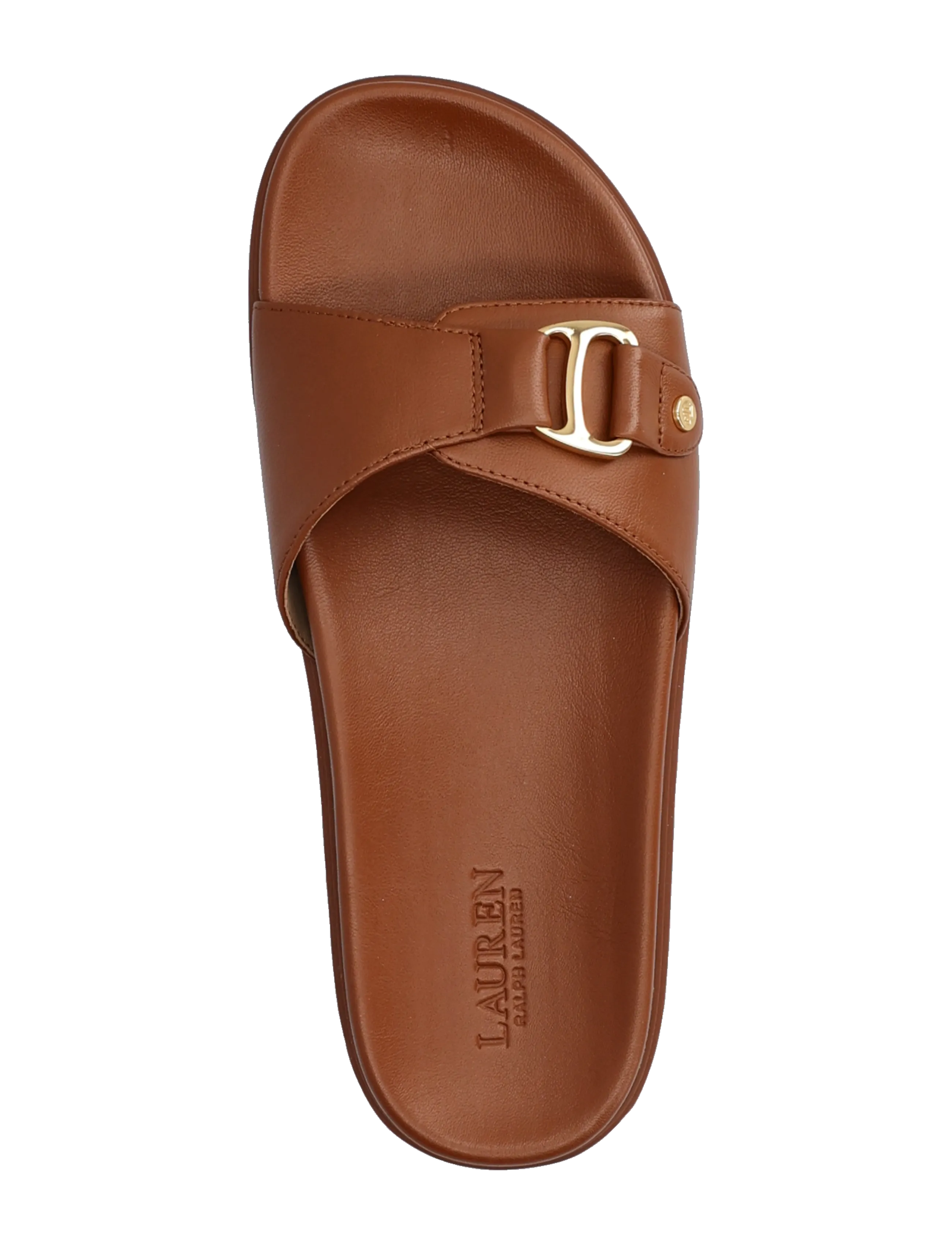 Lauren Ralph Lauren - Tasha Leather Slide Sandal - flade sandaler - lauren tan - 3