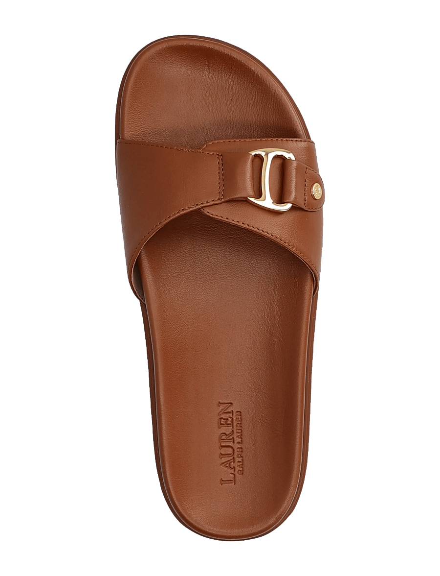 Lauren Ralph Lauren - Tasha Leather Slide Sandal - flade sandaler - lauren tan - 3