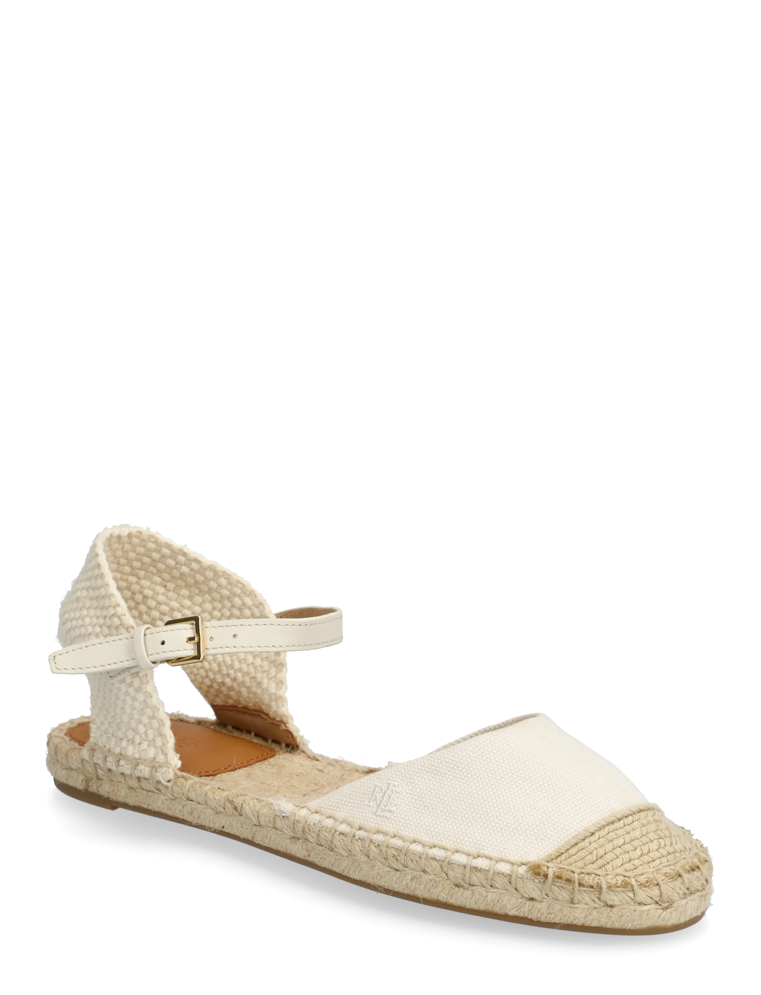 Lauren Ralph Lauren Robby Canvas Espadrille Flat - Sko - SOFT WHITE/SOFT W / cream