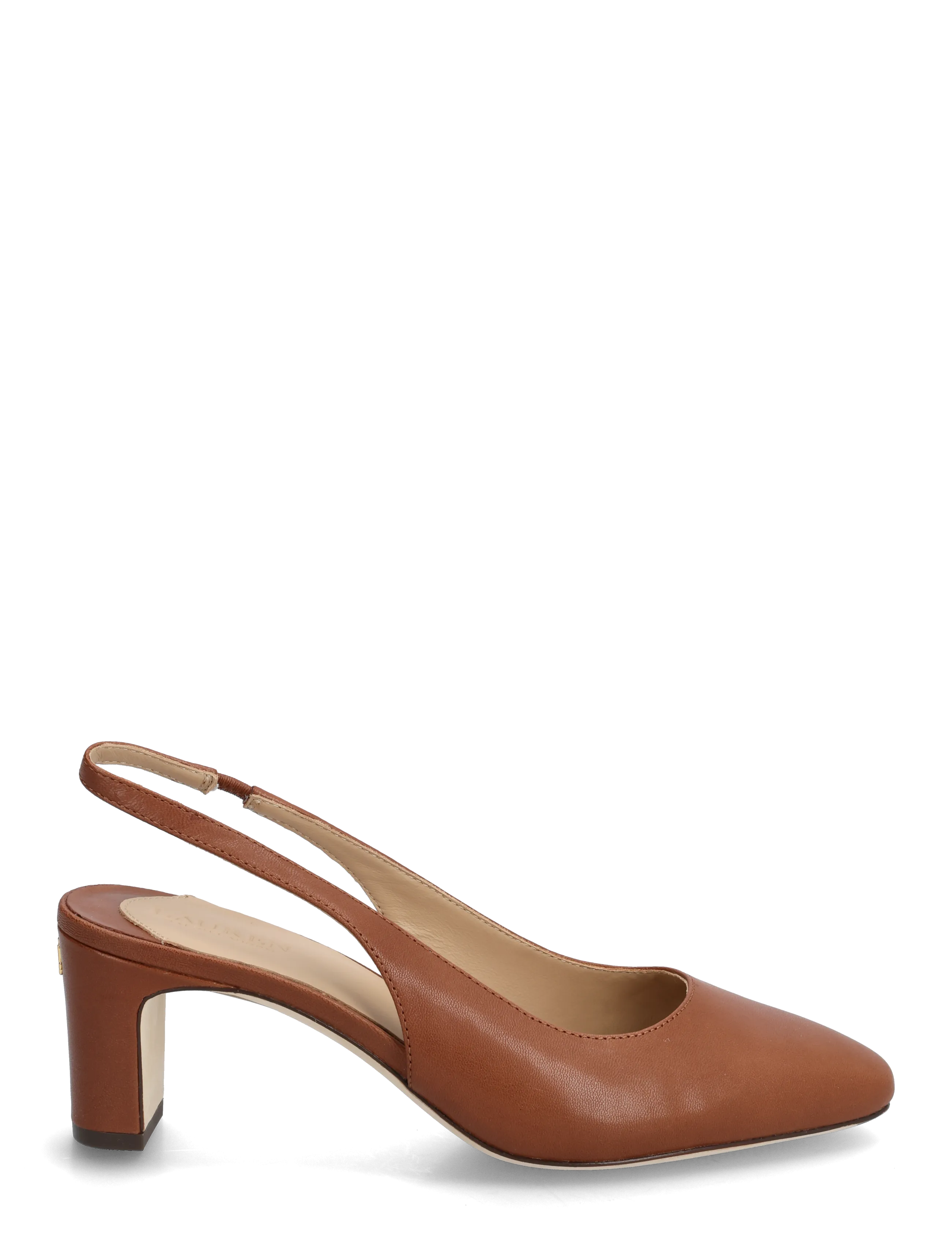 Lauren Ralph Lauren - Klaire Leather Slingback Pump - aukštakulnės basutės atviru kulnu - lauren tan - 1