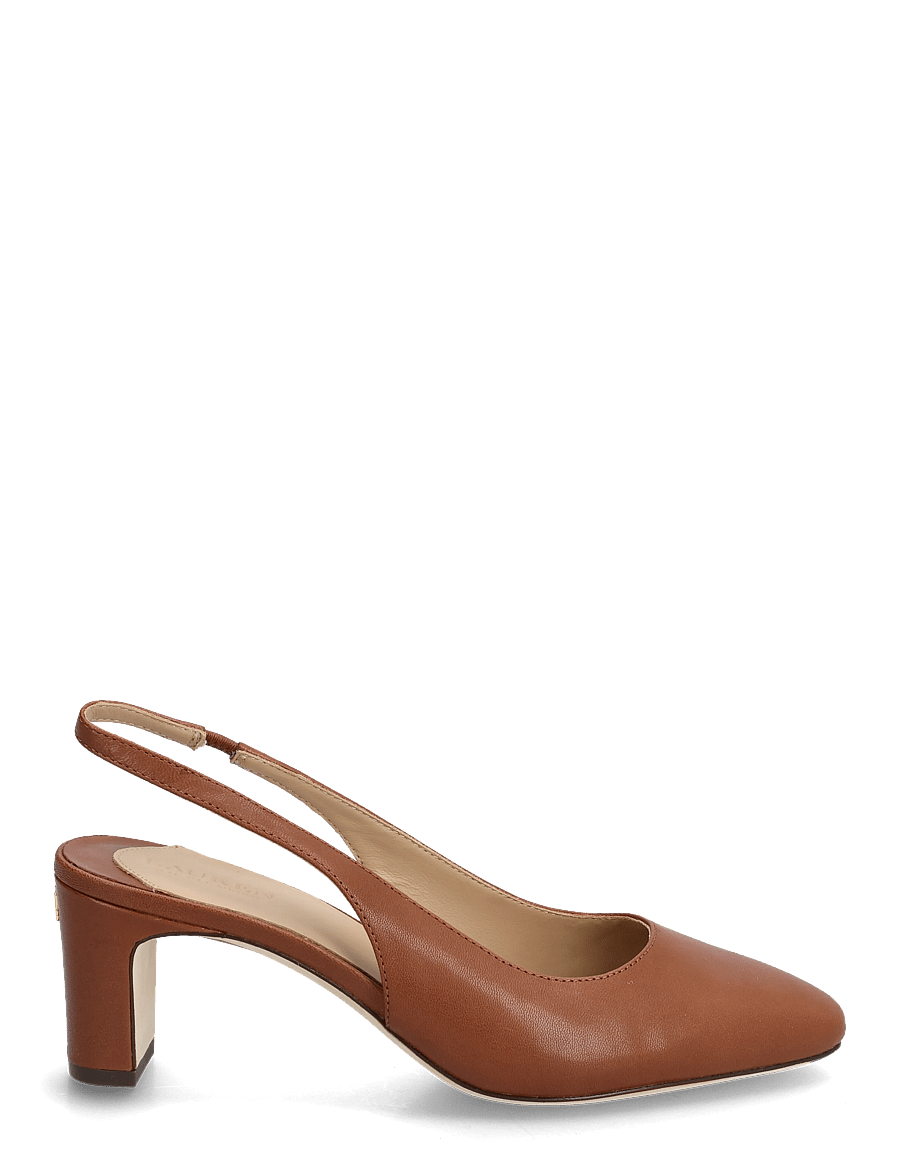 Lauren Ralph Lauren - Klaire Leather Slingback Pump - aukštakulnės basutės atviru kulnu - lauren tan - 1
