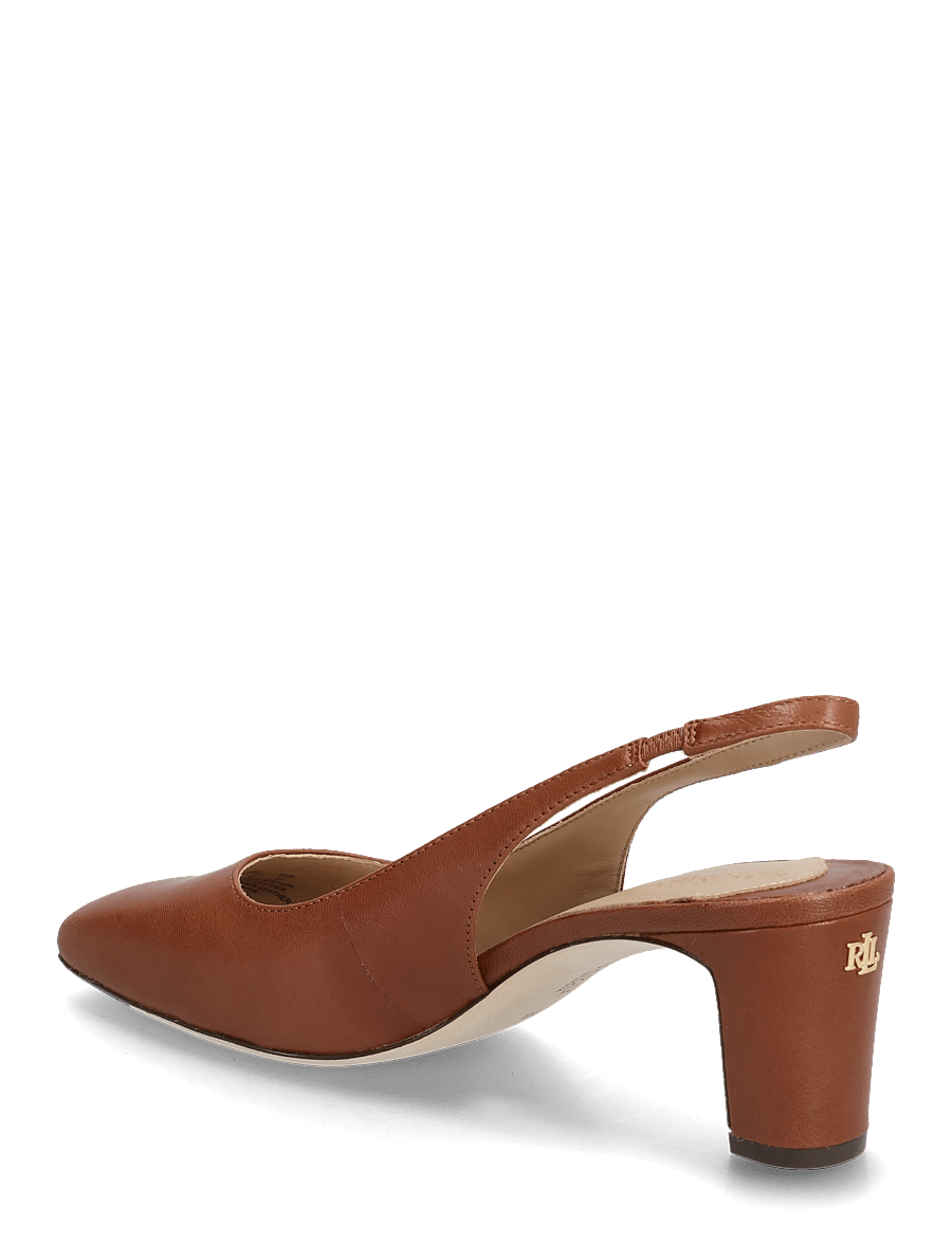 Lauren Ralph Lauren - Klaire Leather Slingback Pump - aukštakulnės basutės atviru kulnu - lauren tan - 2