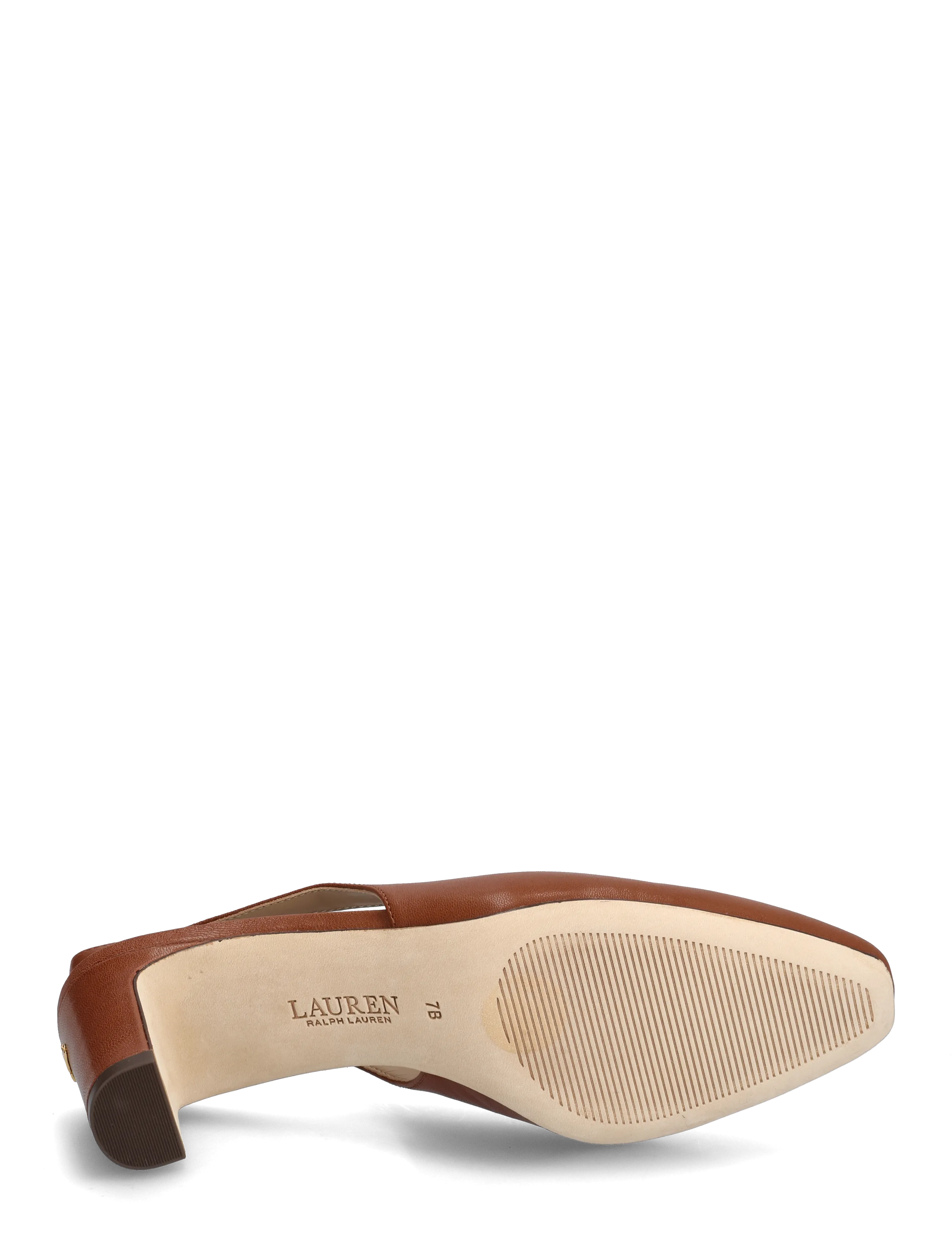 Lauren Ralph Lauren - Klaire Leather Slingback Pump - aukštakulnės basutės atviru kulnu - lauren tan - 4