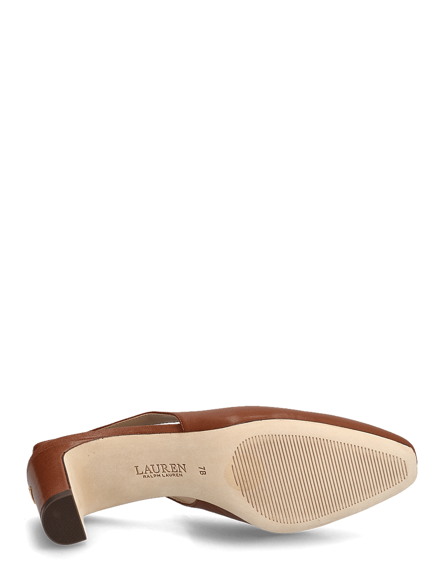 Lauren Ralph Lauren - Klaire Leather Slingback Pump - aukštakulnės basutės atviru kulnu - lauren tan - 4