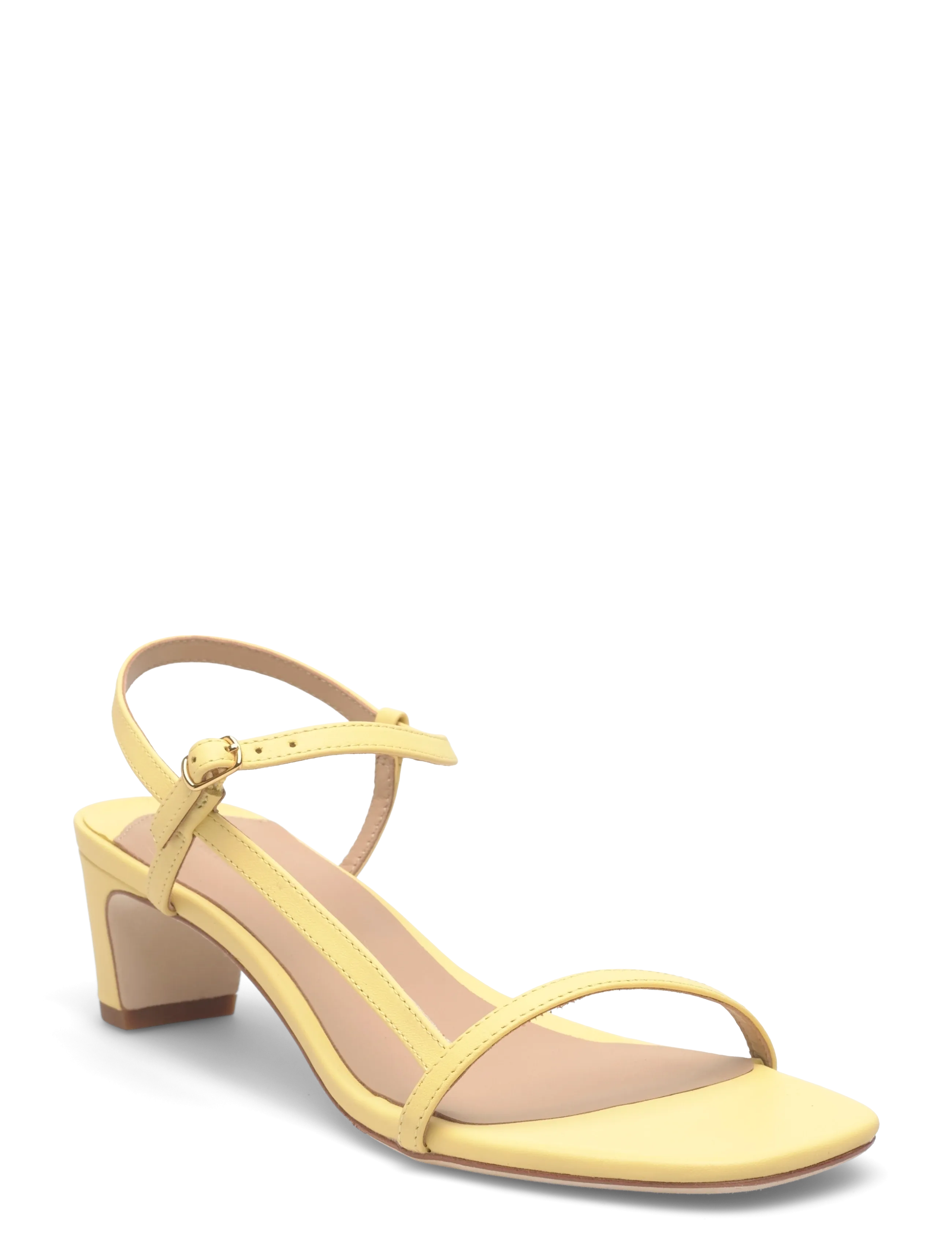 Lauren Ralph Lauren Lainee Mid-Heel Nappa Leather Sandal - Lauren Ralph Lauren - LEMON SORBET / yellow
