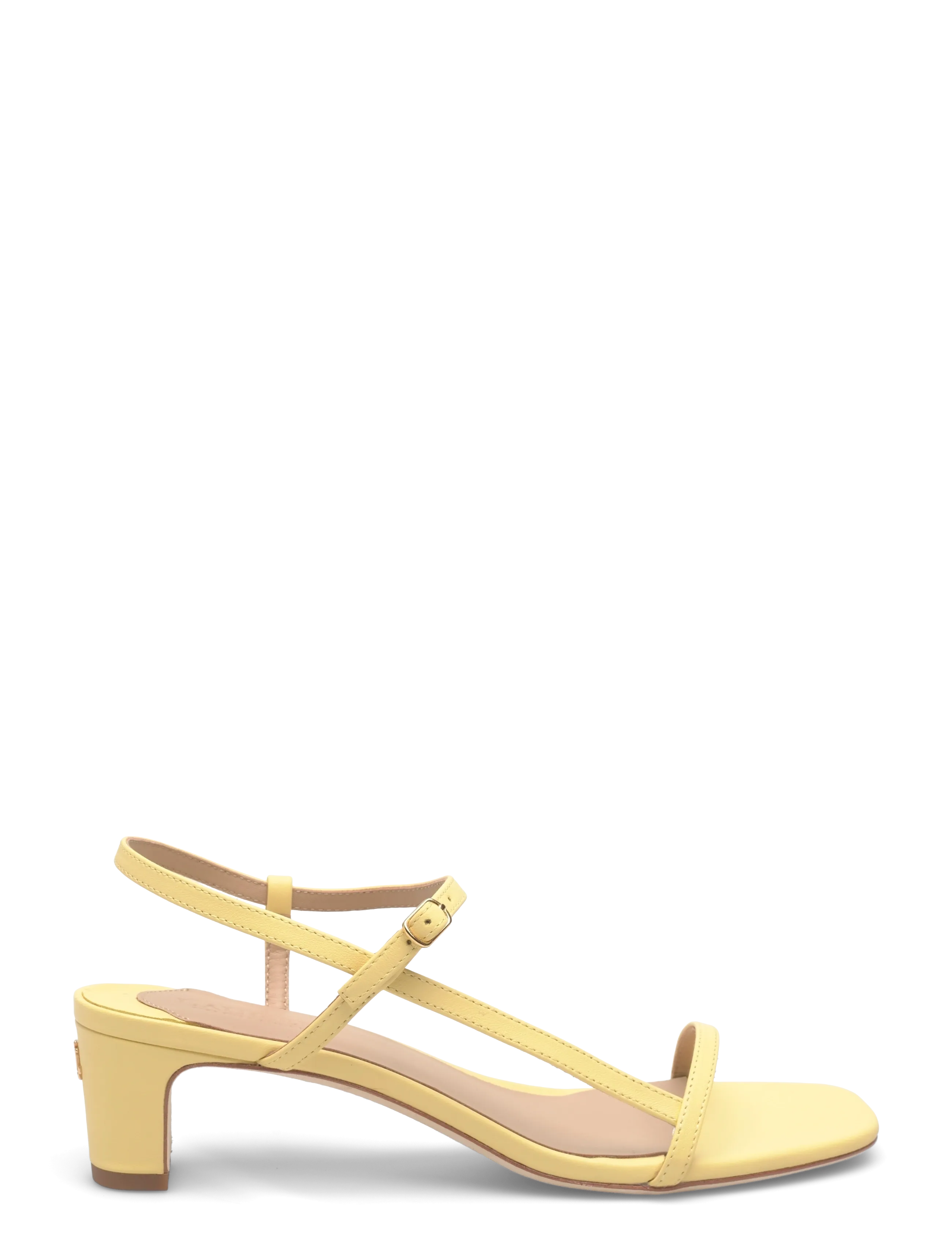 Lauren Ralph Lauren - Lainee Mid-Heel Nappa Leather Sandal - sandaler med hæl - lemon sorbet - 1