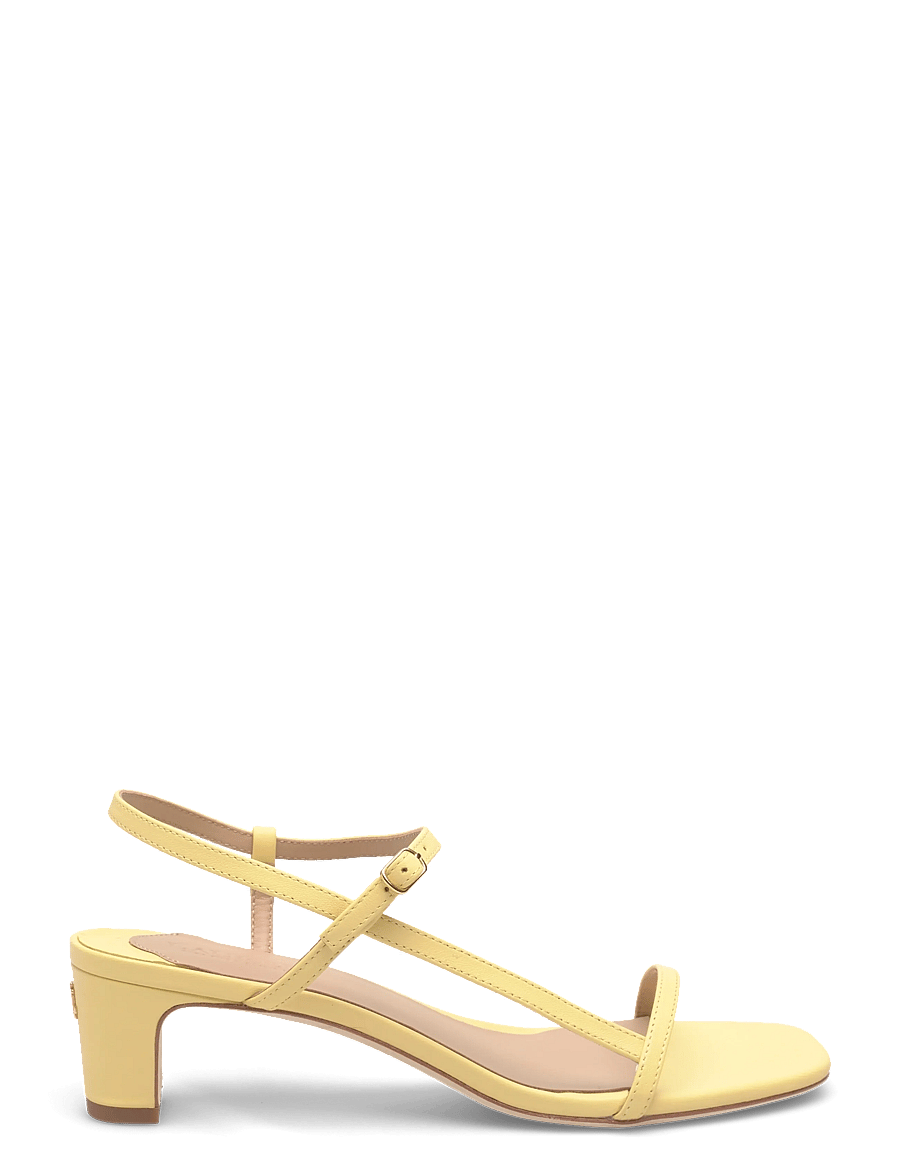 Lauren Ralph Lauren - Lainee Mid-Heel Nappa Leather Sandal - sandaler med hæl - lemon sorbet - 1