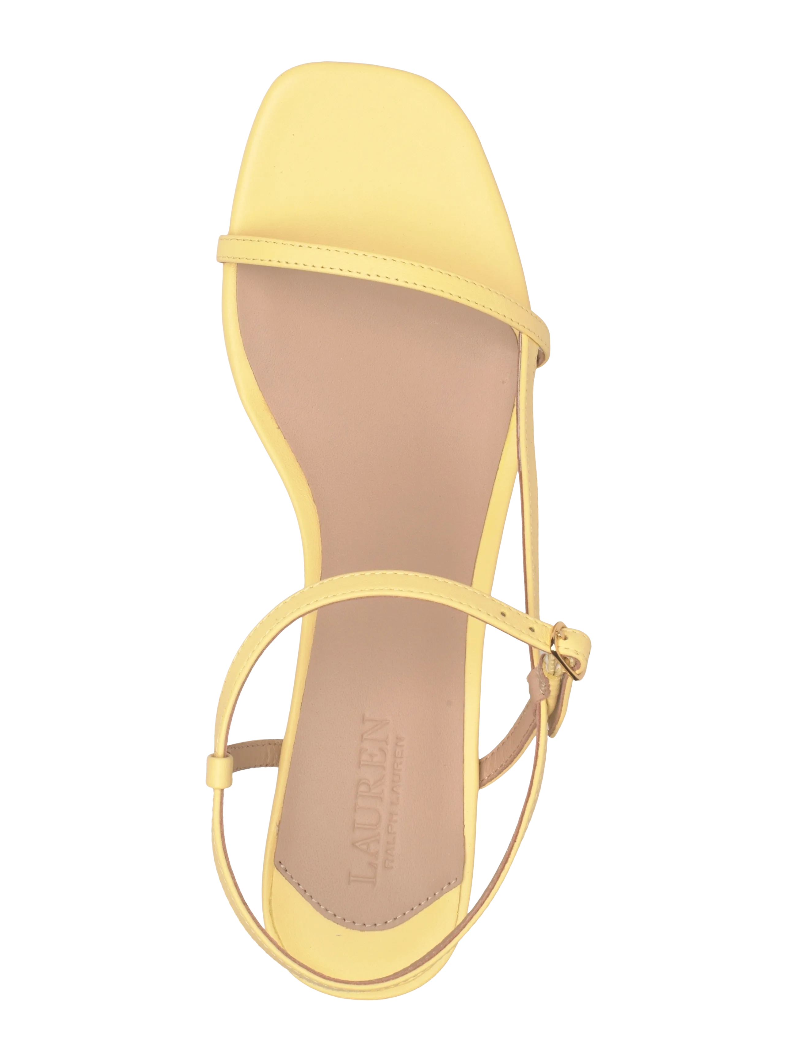 Lauren Ralph Lauren - Lainee Mid-Heel Nappa Leather Sandal - sandaler med hæl - lemon sorbet - 3
