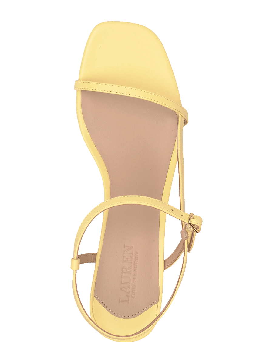 Lauren Ralph Lauren - Lainee Mid-Heel Nappa Leather Sandal - sandaler med hæl - lemon sorbet - 3