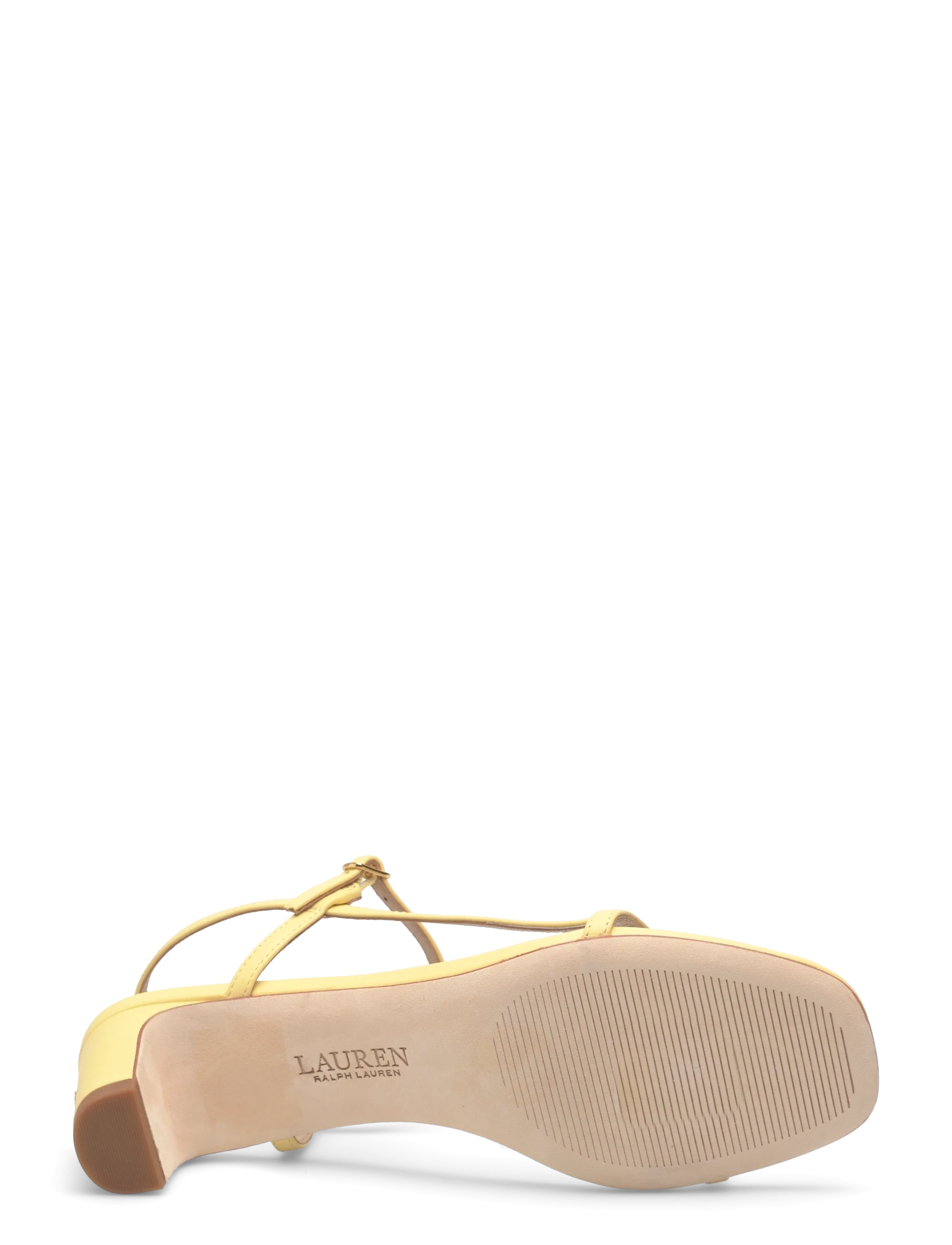 Lauren Ralph Lauren - Lainee Mid-Heel Nappa Leather Sandal - sandaler med hæl - lemon sorbet - 4