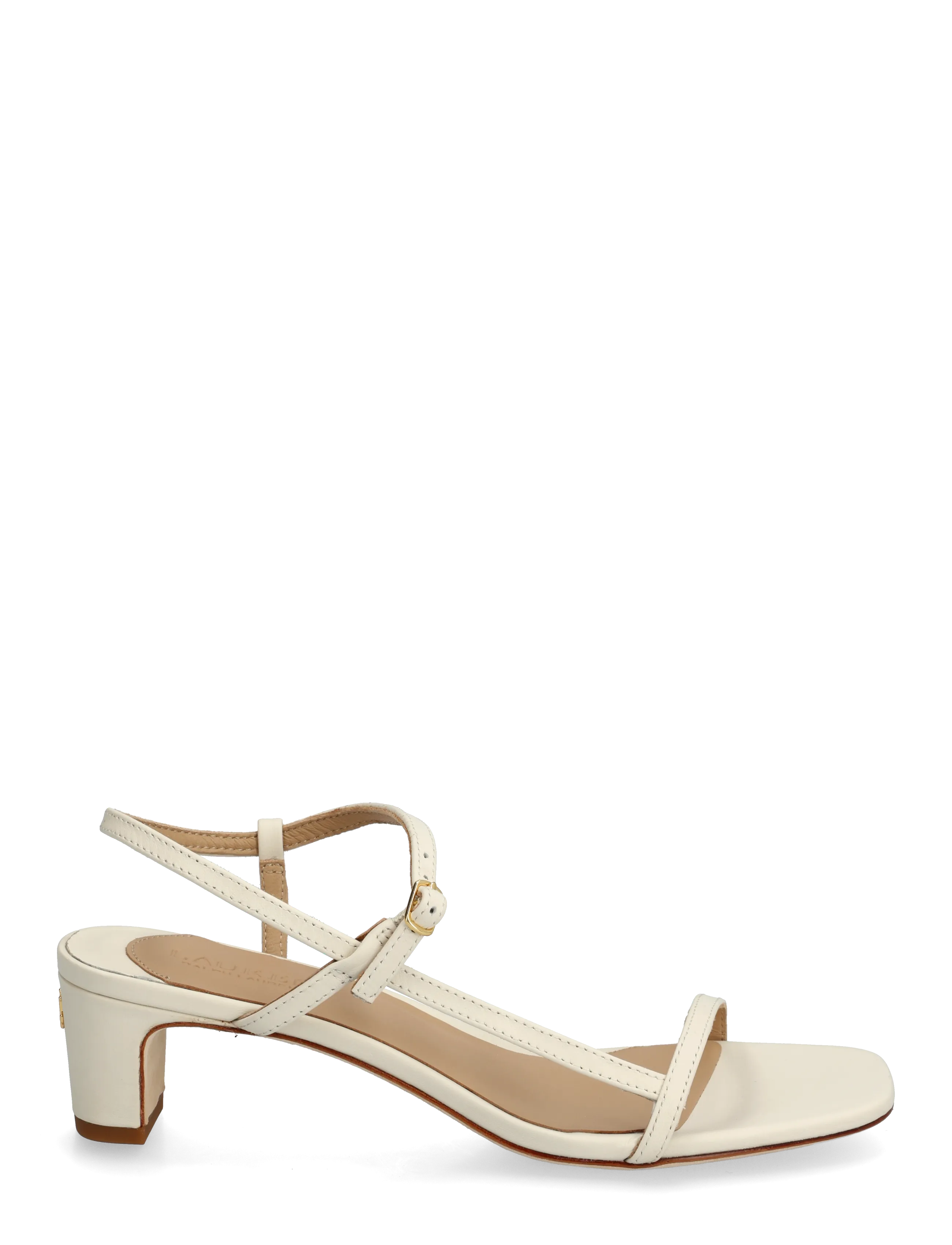 Lauren Ralph Lauren - Lainee Mid-Heel Nappa Leather Sandal - sandaler med hæl - soft white - 1