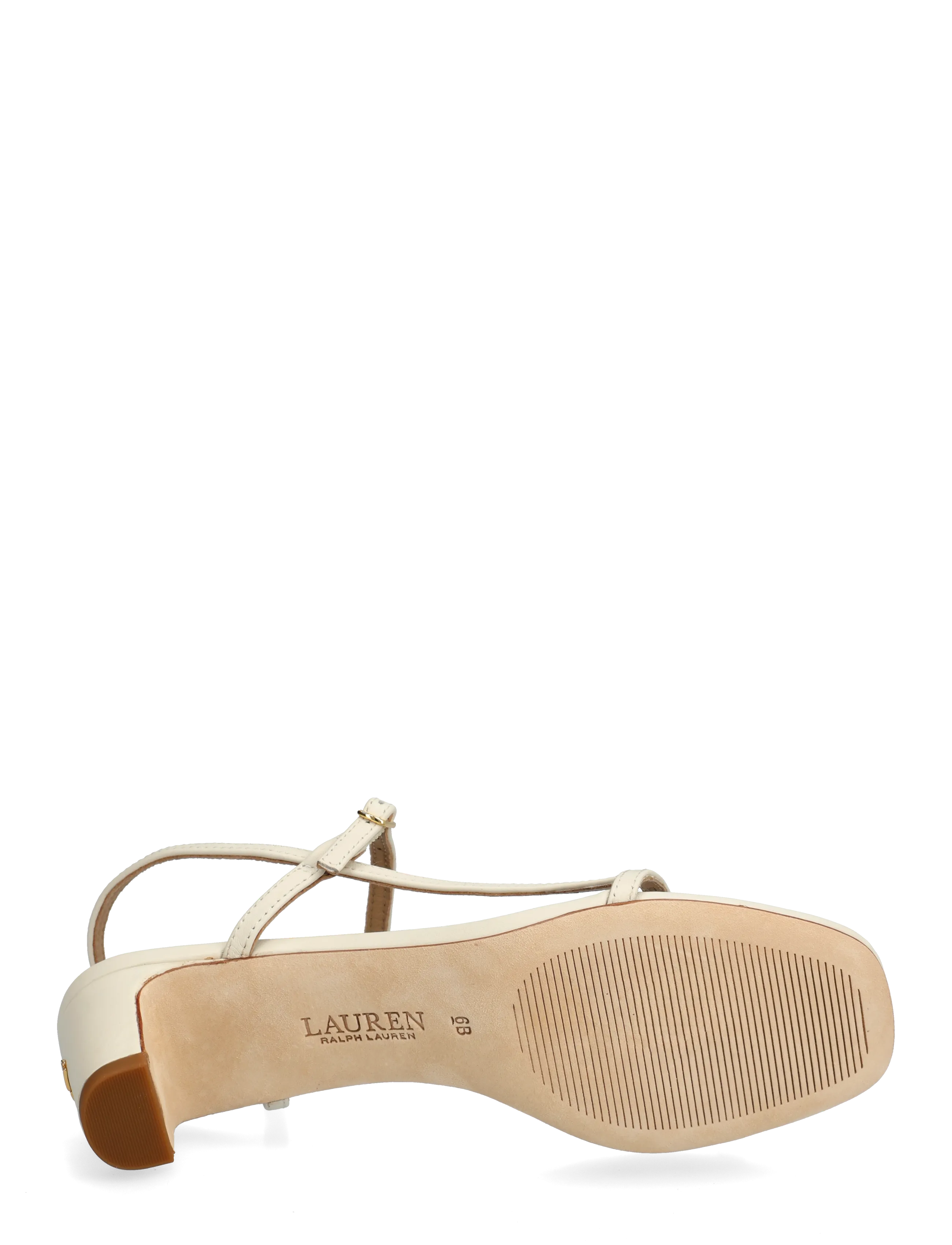 Lauren Ralph Lauren - Lainee Mid-Heel Nappa Leather Sandal - sandaletten - soft white - 4